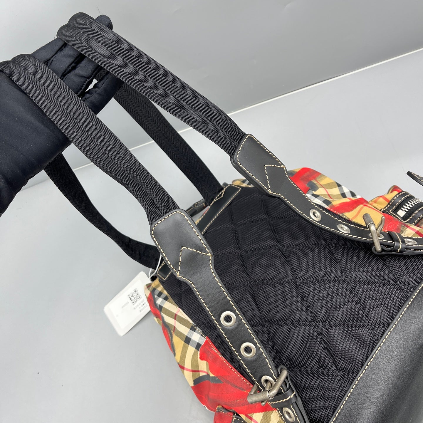 Burberry - Graffiti Check Drawstring Flap Backpack - Canvas with leather trim - Multicolour - (Medium)