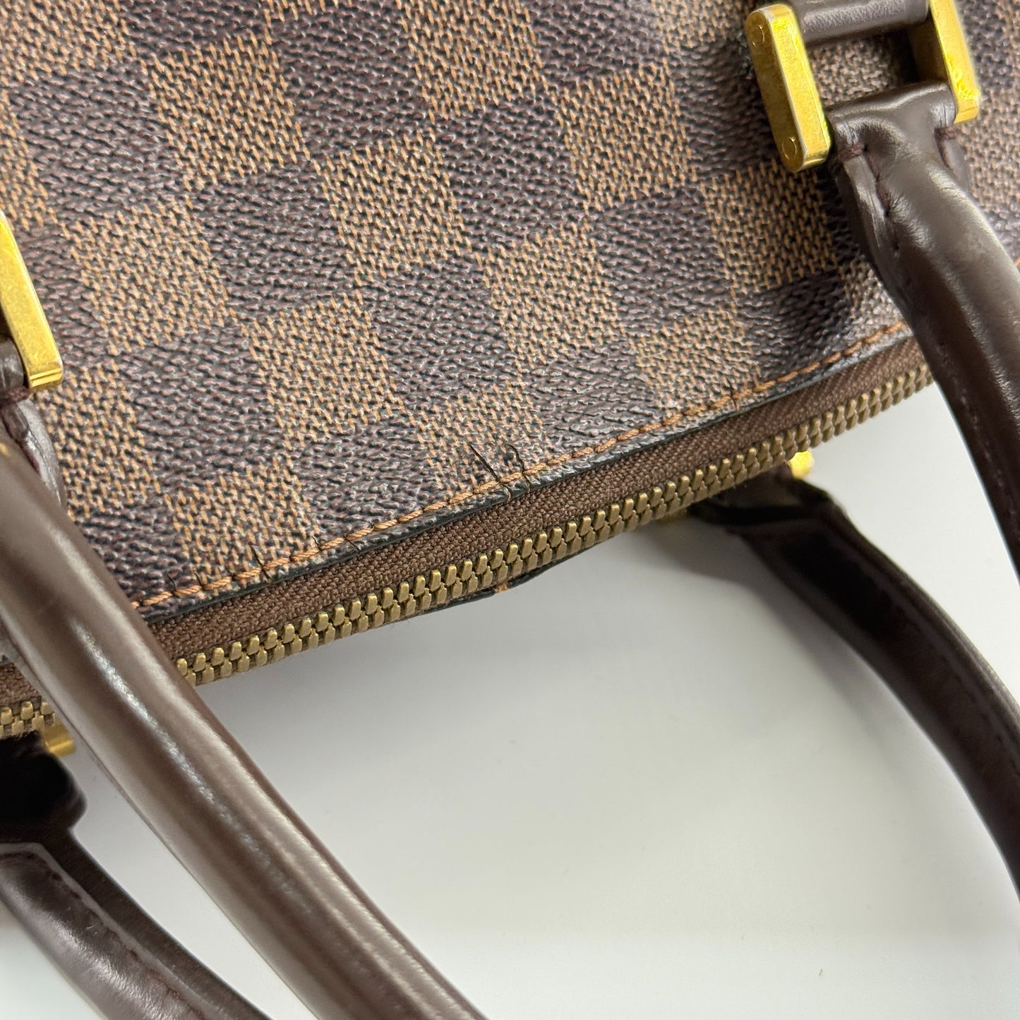 Louis Vuitton - Damier Ebene Bowling Bag - Damier Ebene coated canvas with leather trim - Brown - (Medium)