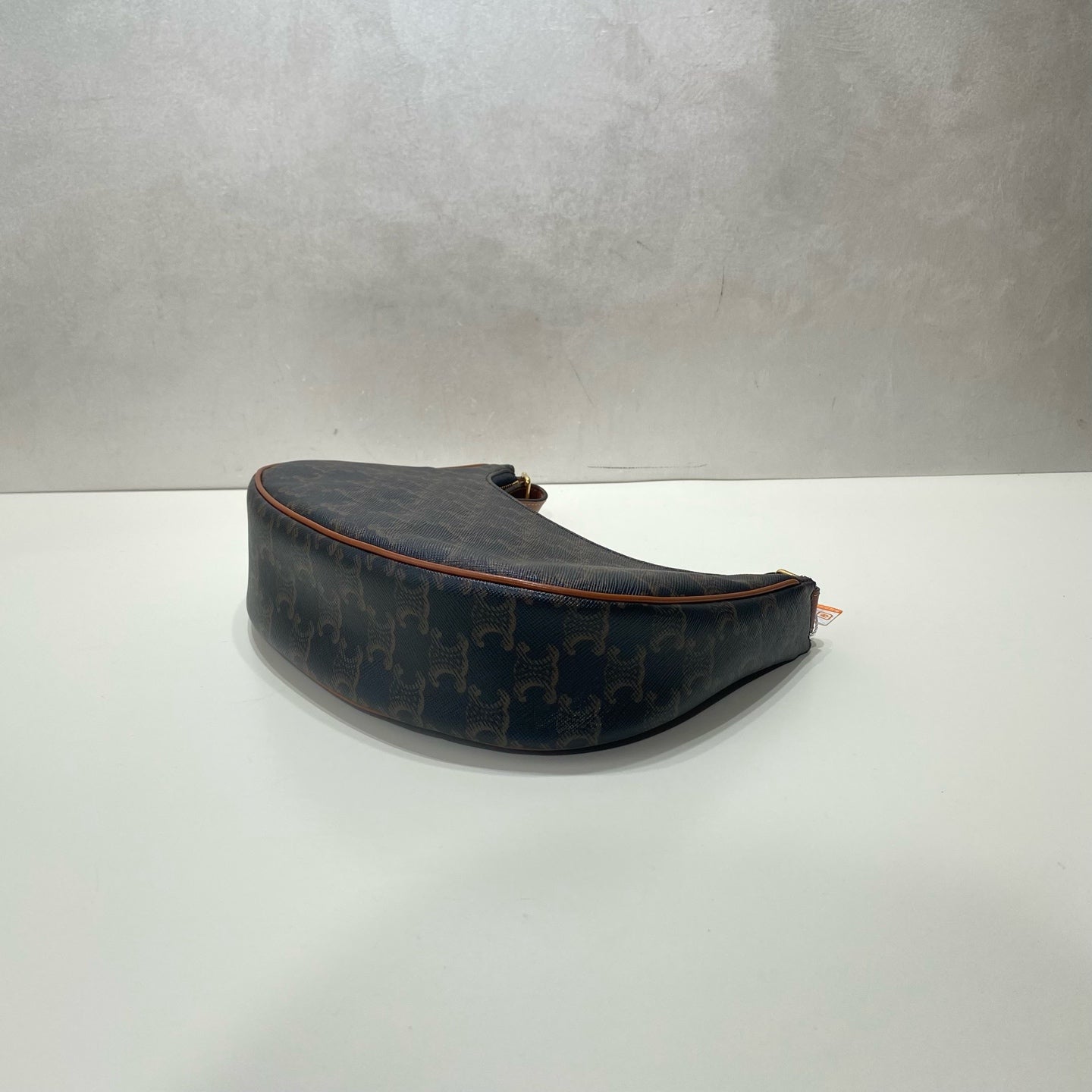 Celine - Triomphe Moon Bag - Coated canvas and Leather - Brown - (small)