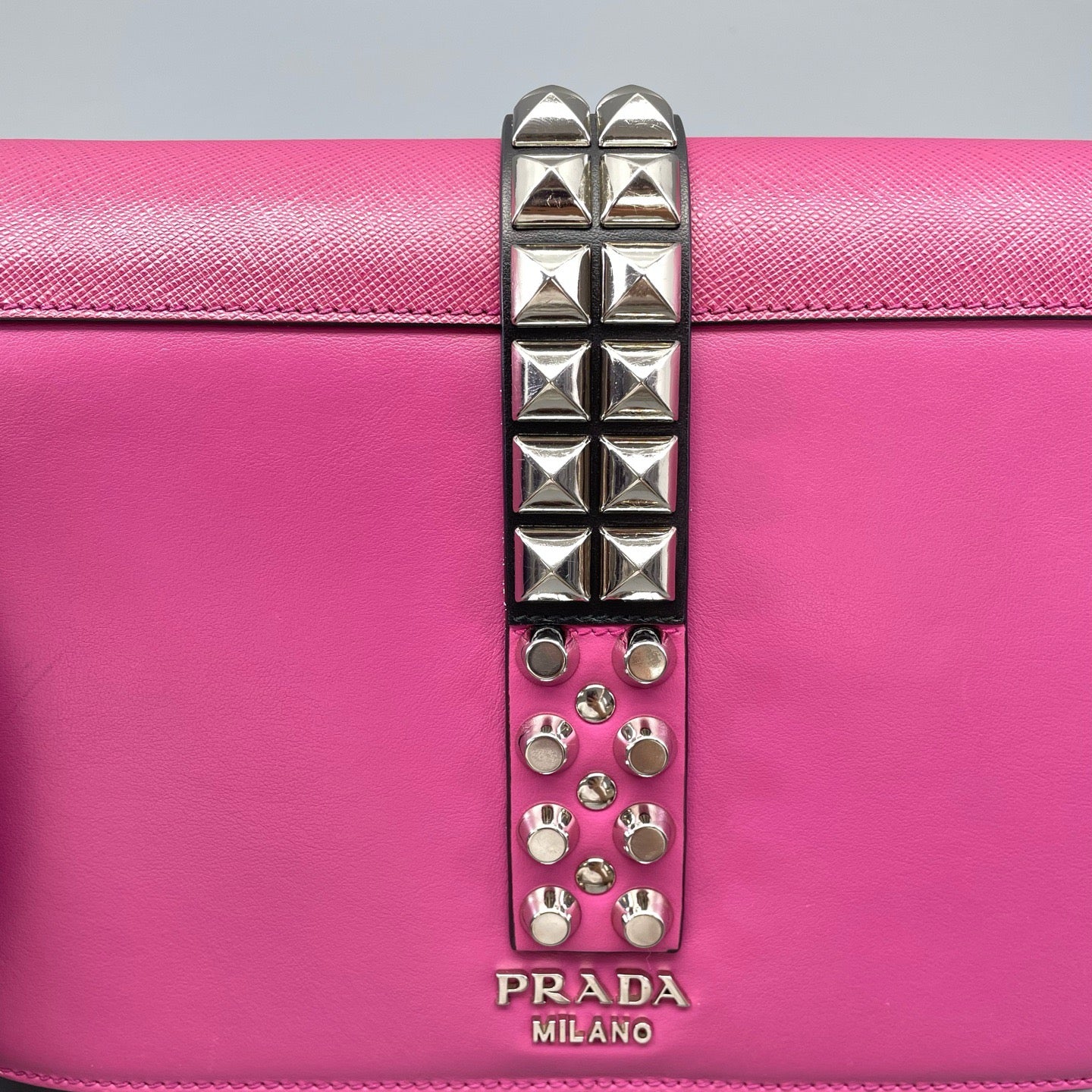 Prada - Elektra Studded Bag - Leather - Pink - (small)