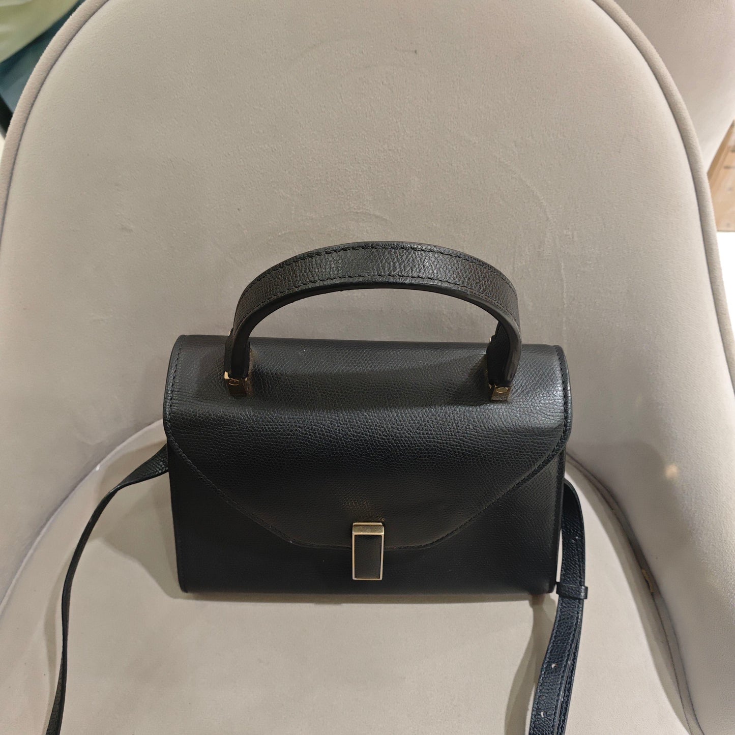Valextra - Iside Mini - Millepunte grained calfskin leather - Black - (Mini)
