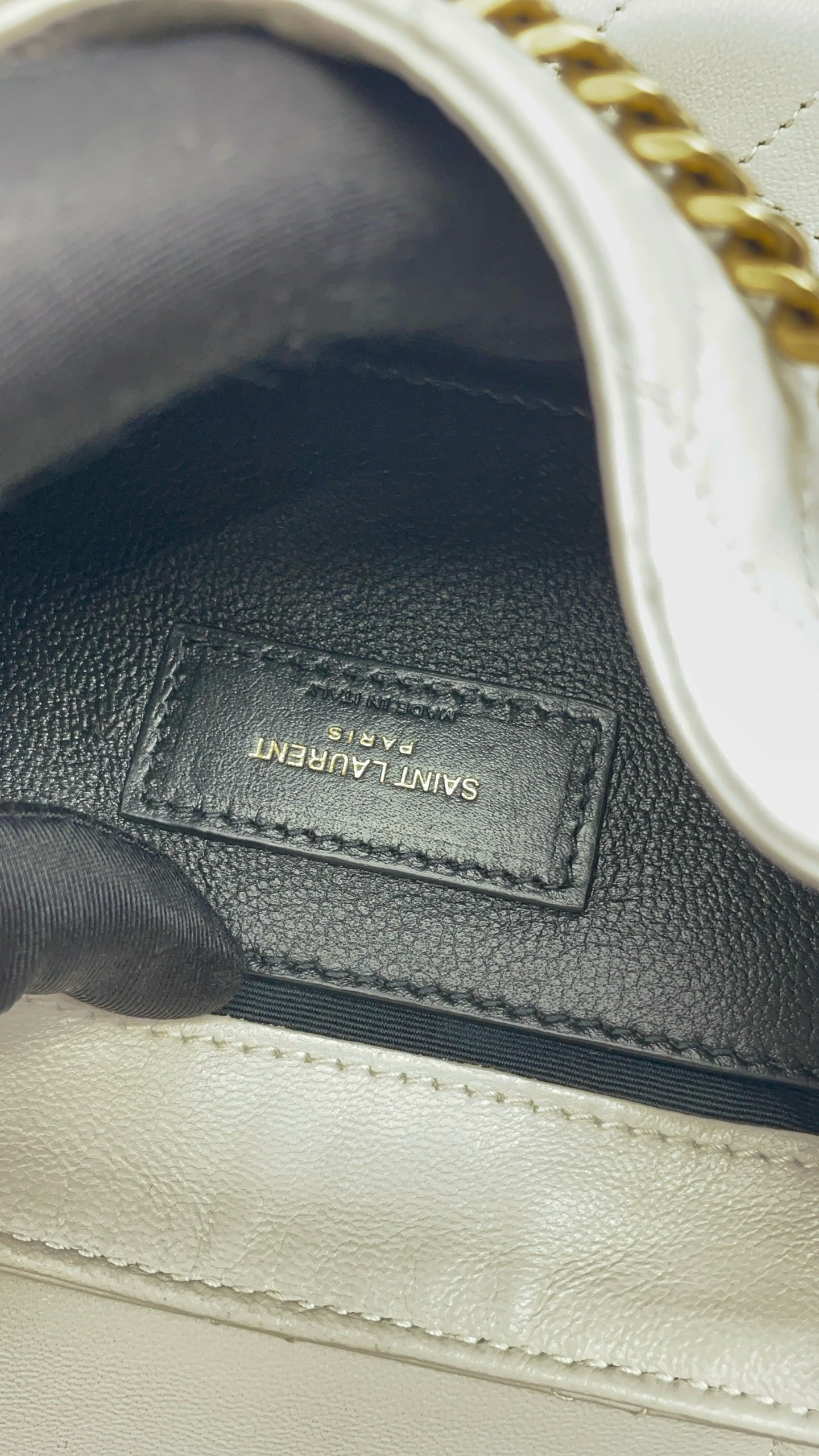 Saint Laurent - Nolita Mini Chain Bag - Quilted leather - White - (mini)