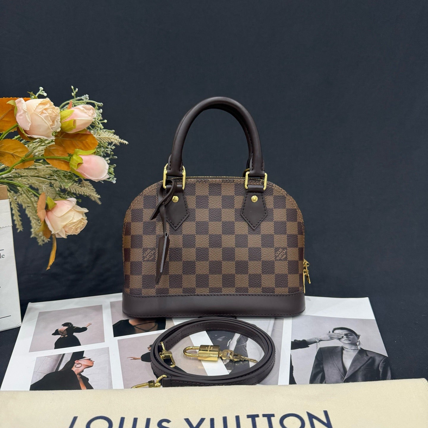 Louis Vuitton - Alma BB - Damier Ebene coated canvas with smooth leather trim - Brown - (mini)