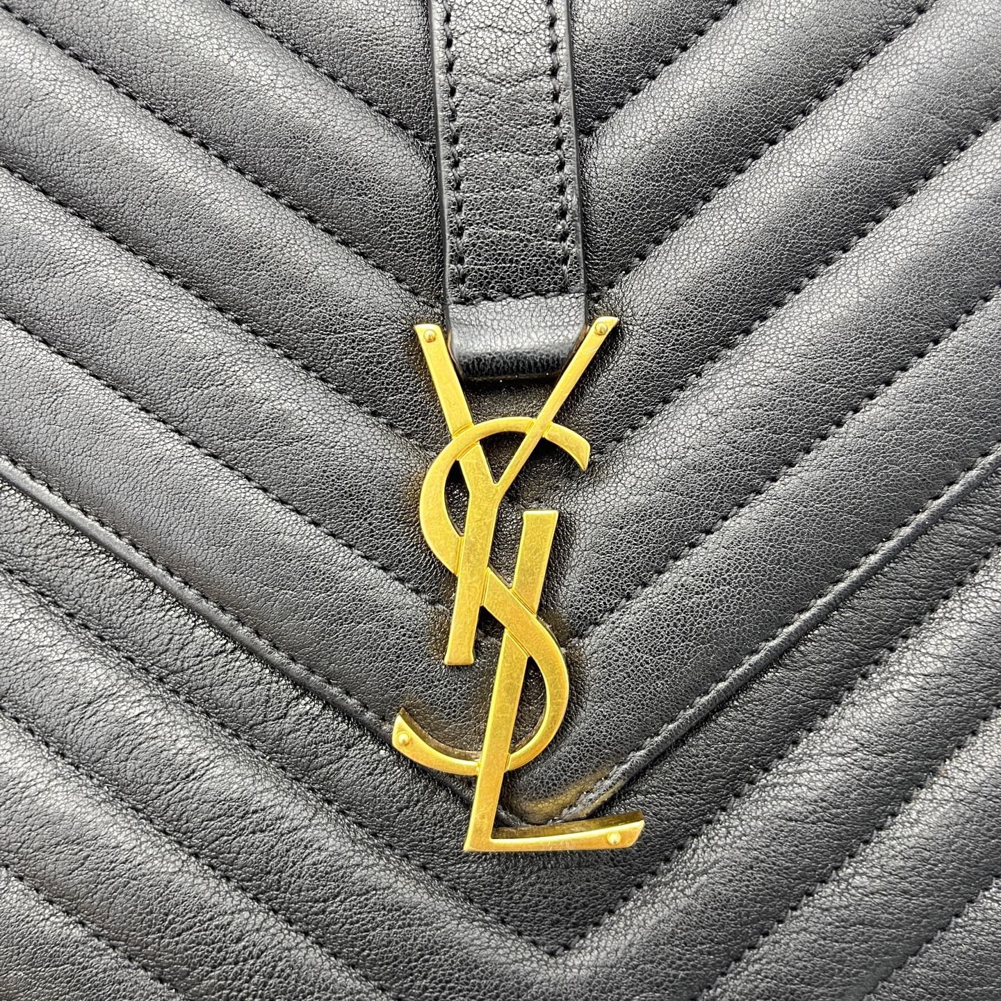 Saint Laurent - Collège Monogram Messenger Bag - Calfskin leather - Black - (medium)