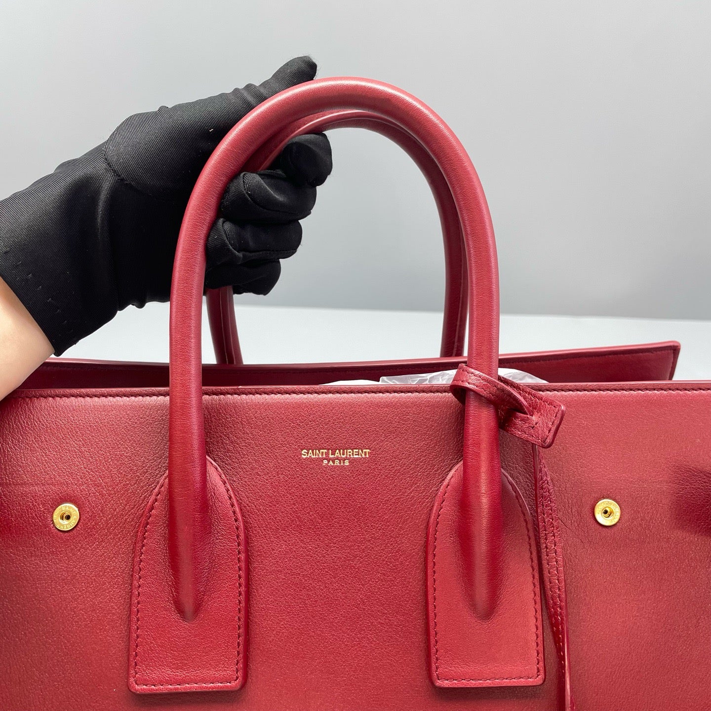 Saint Laurent - Sac de Jour Tote Bag - Leather - Burgundy - (medium)