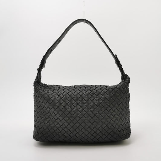 Bottega Veneta - Intrecciato Shoulder Bag - Lambskin leather - Black - (Medium)
