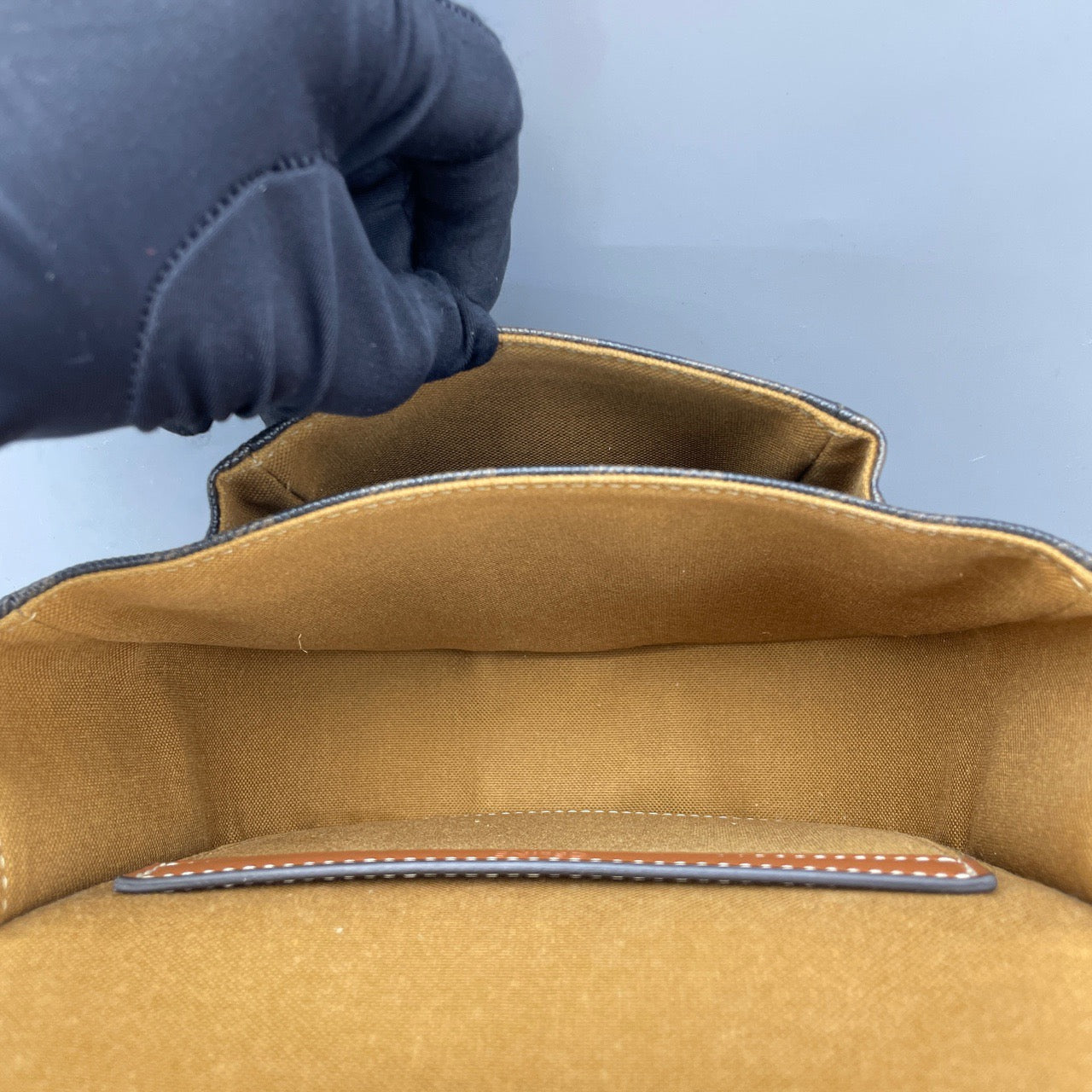 Celine - Triomphe Canvas Saddle Bag - Triomphe coated canvas with tan leather trim - Brown - (mini)