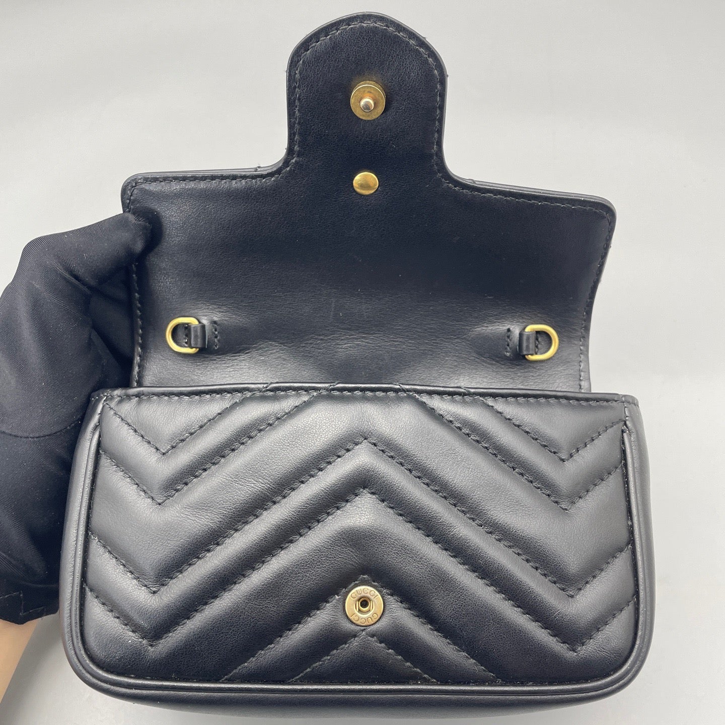 Gucci - GG Marmont Super Mini Bag - Leather - Black - (mini)