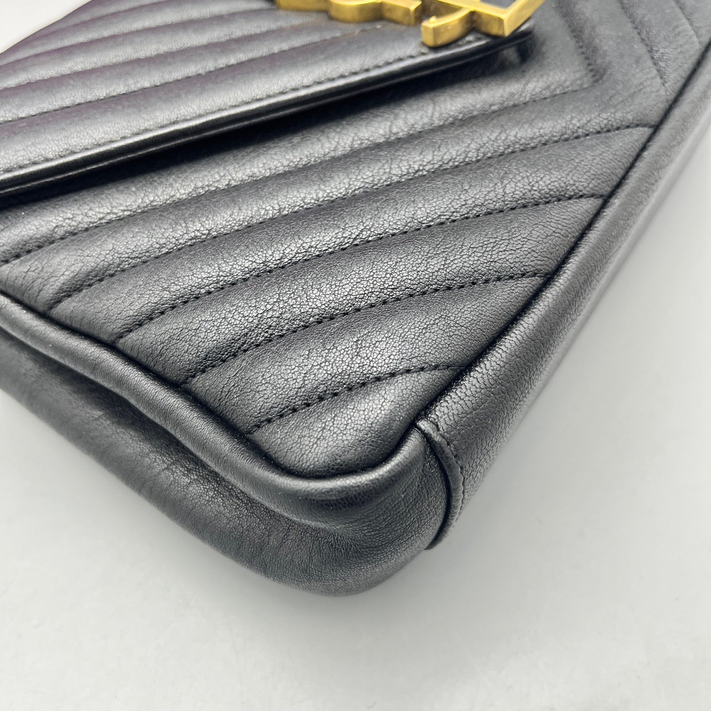 Saint Laurent - Collège Monogram Messenger Bag - Calfskin leather - Black - (medium)