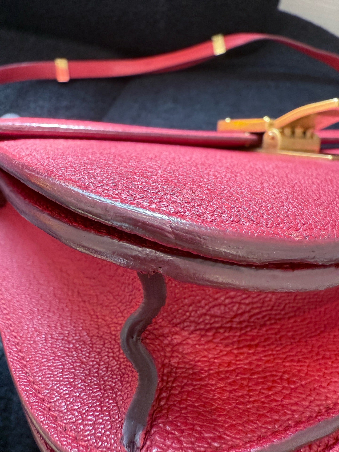 Celine - Classic Box - Grained leather - Red - (Small)