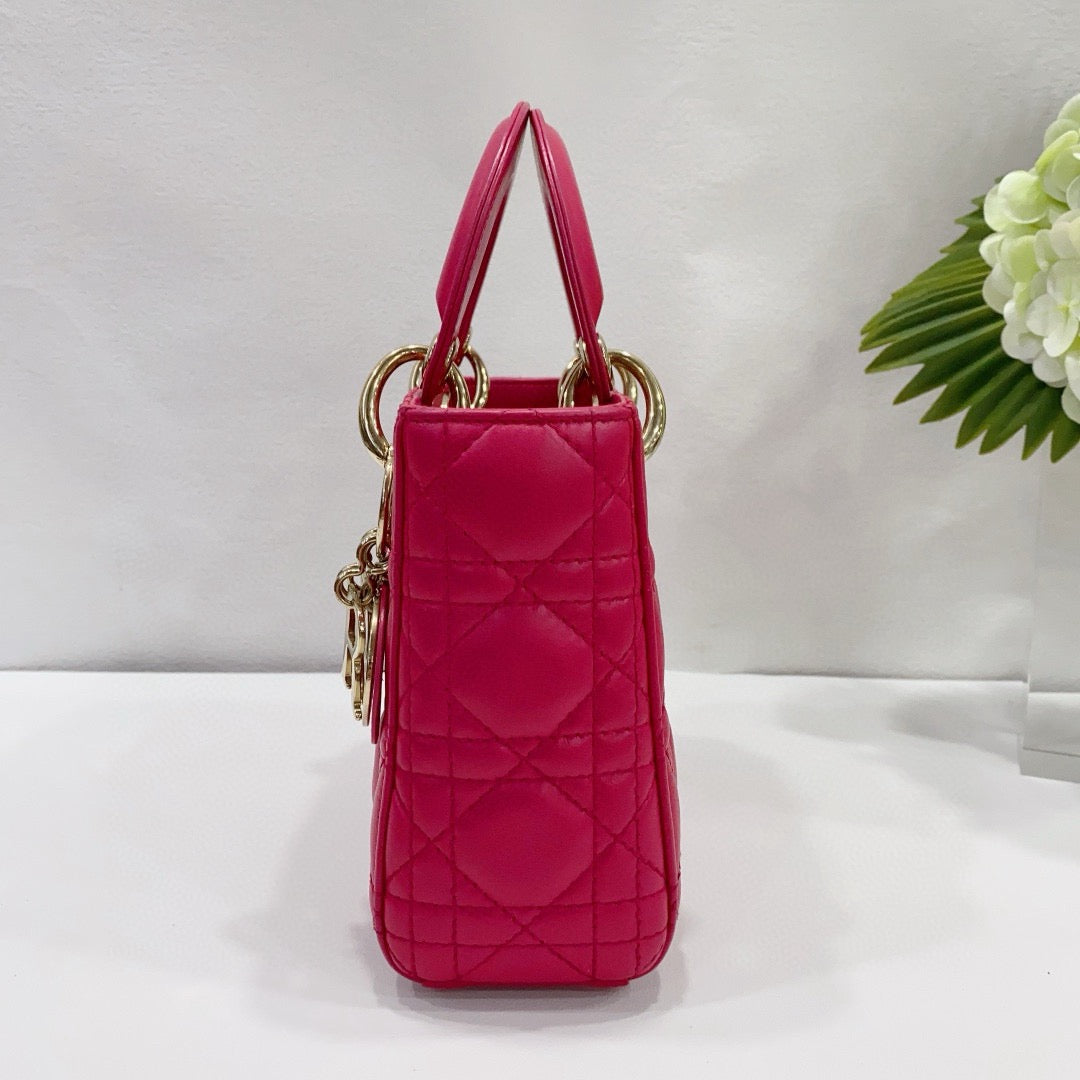 Dior - Lady Dior Mini - Lambskin leather - Pink - (Mini)