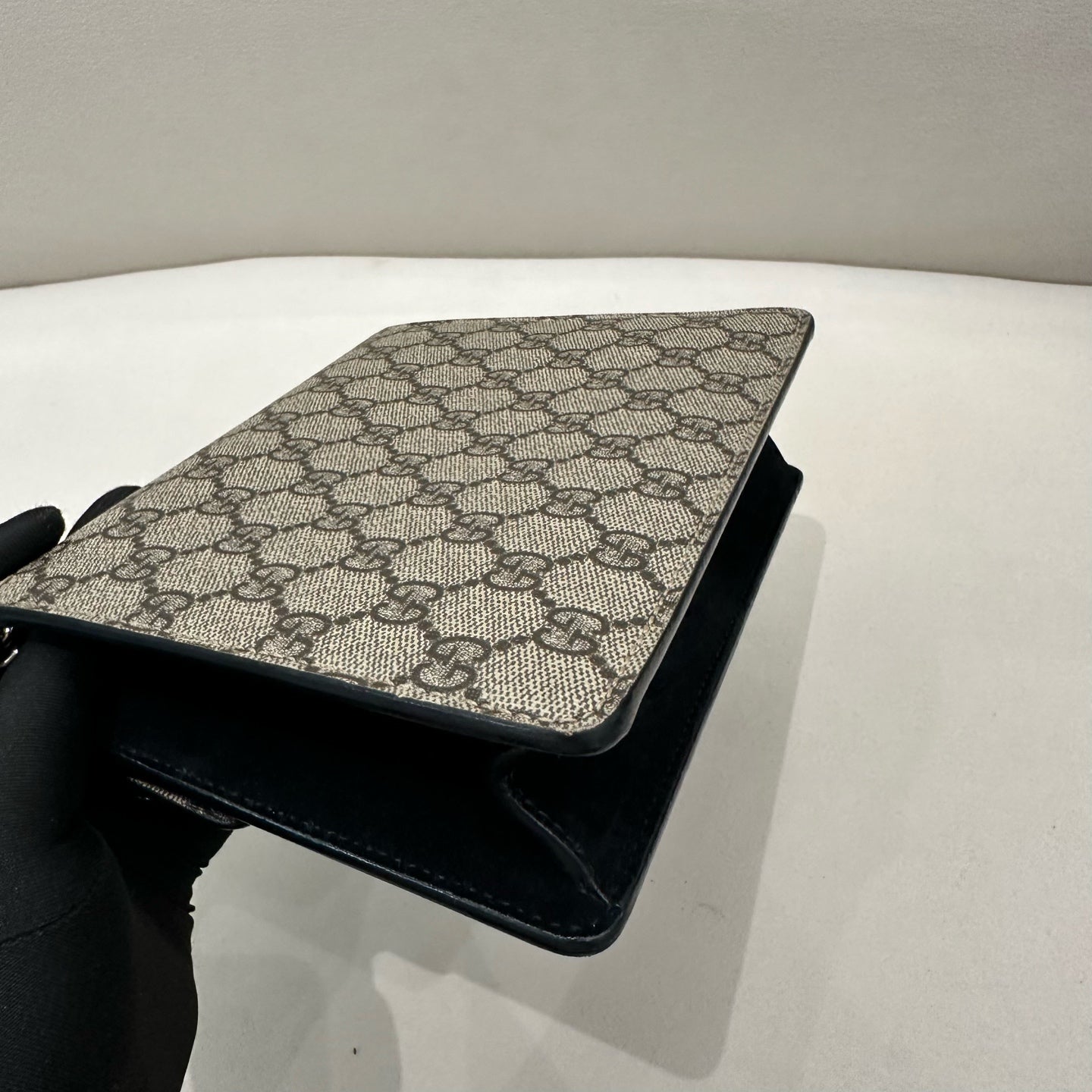 Gucci - Dionysus Mini Bag - GG Supreme coated canvas with black leather trim and black suede lining - Beige - (Small)