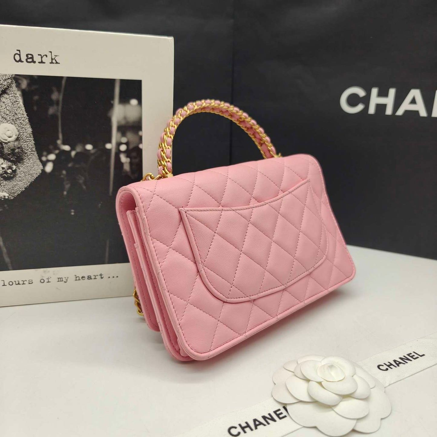 Chanel - 22K WOC with Top Handle Chain Bag - Lambskin leather - Pink - (mini)