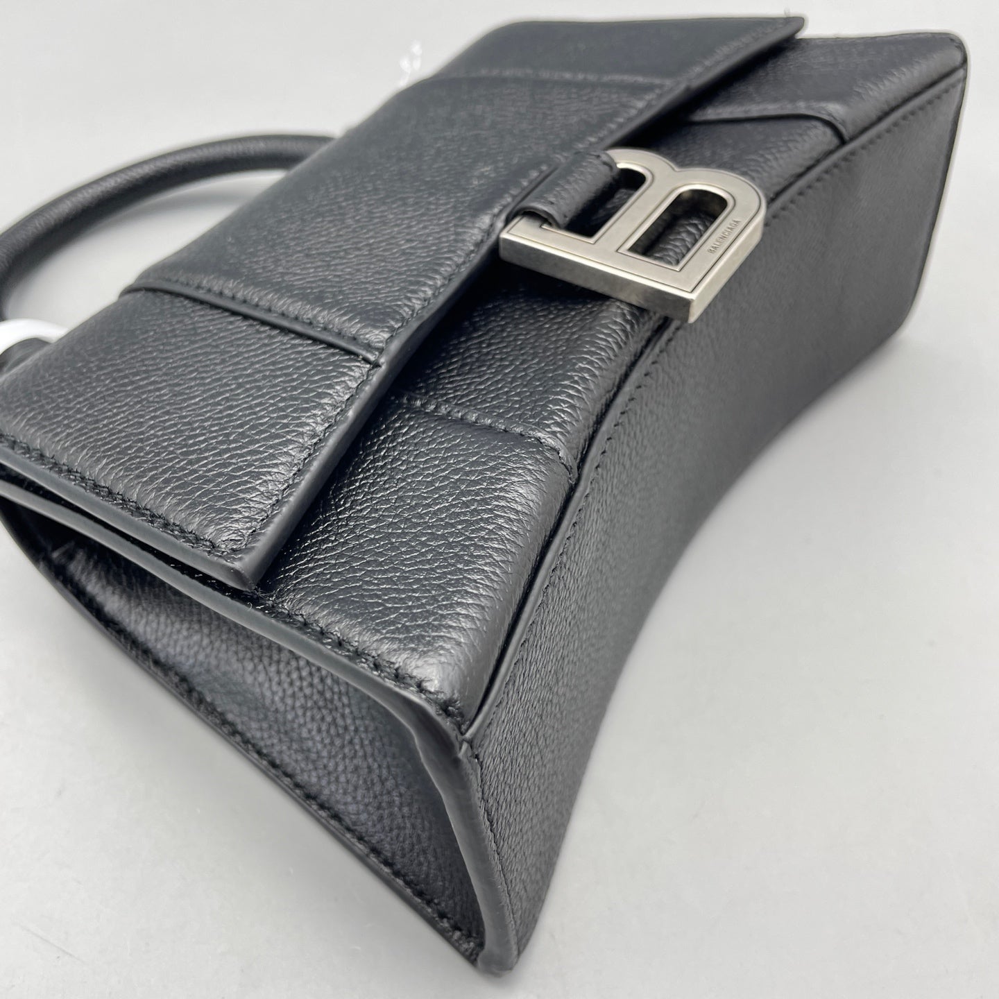 Balenciaga - Hourglass XS - Pebbled leather - Black - (mini)