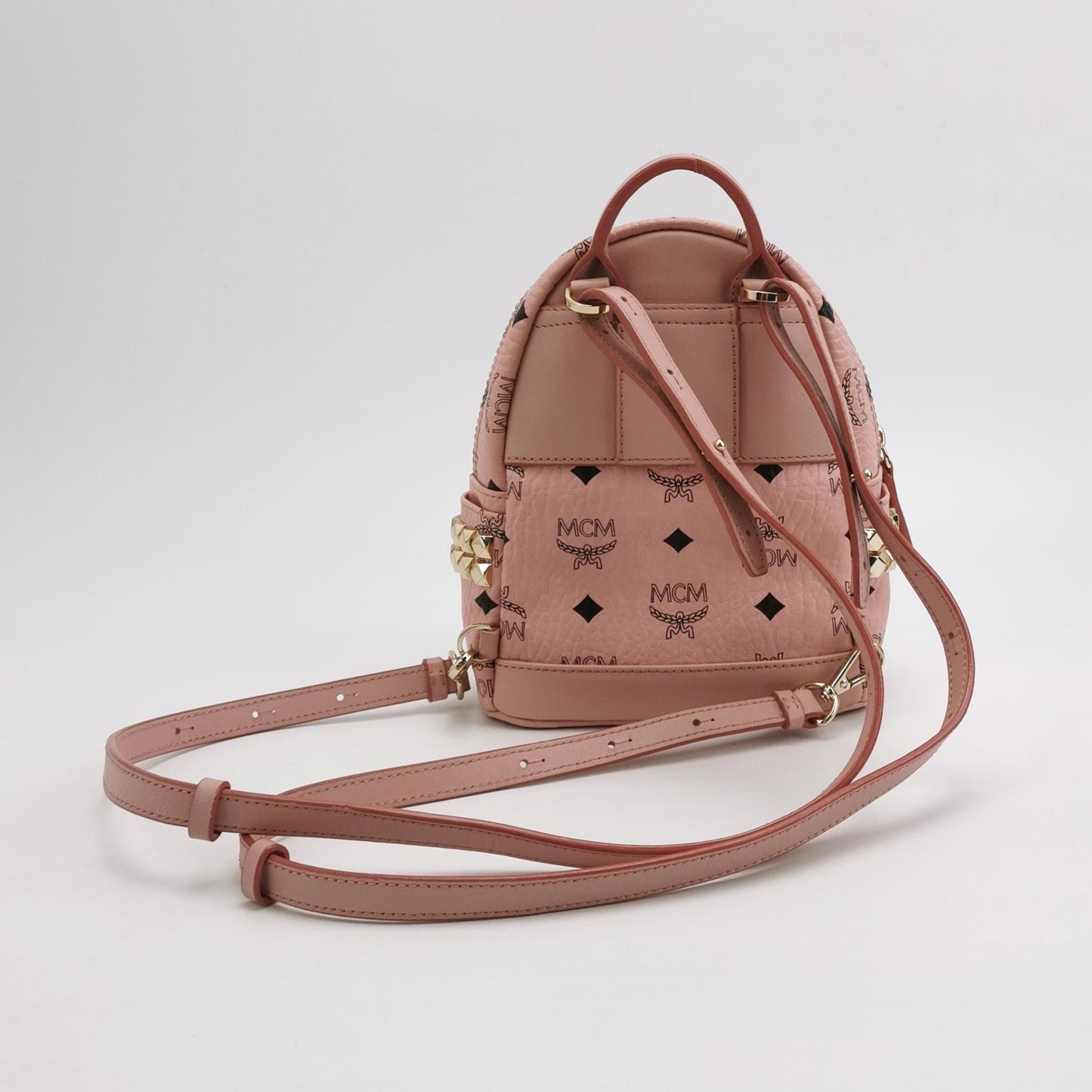 MCM - Stark Mini Backpack - Coated canvas and leather - Pink - (mini)