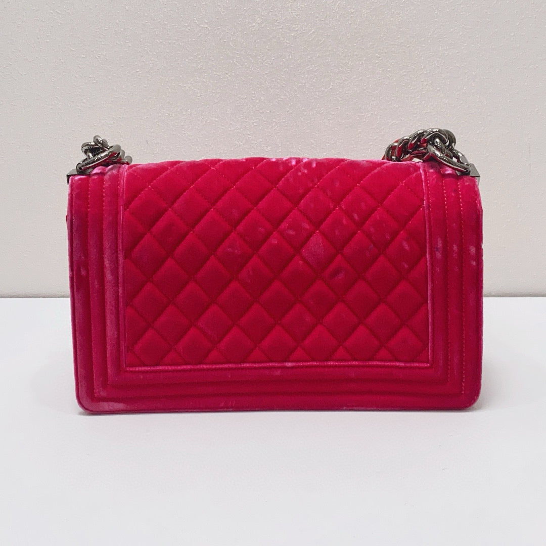 Chanel - Le Boy - Velvet - Pink - (Medium)