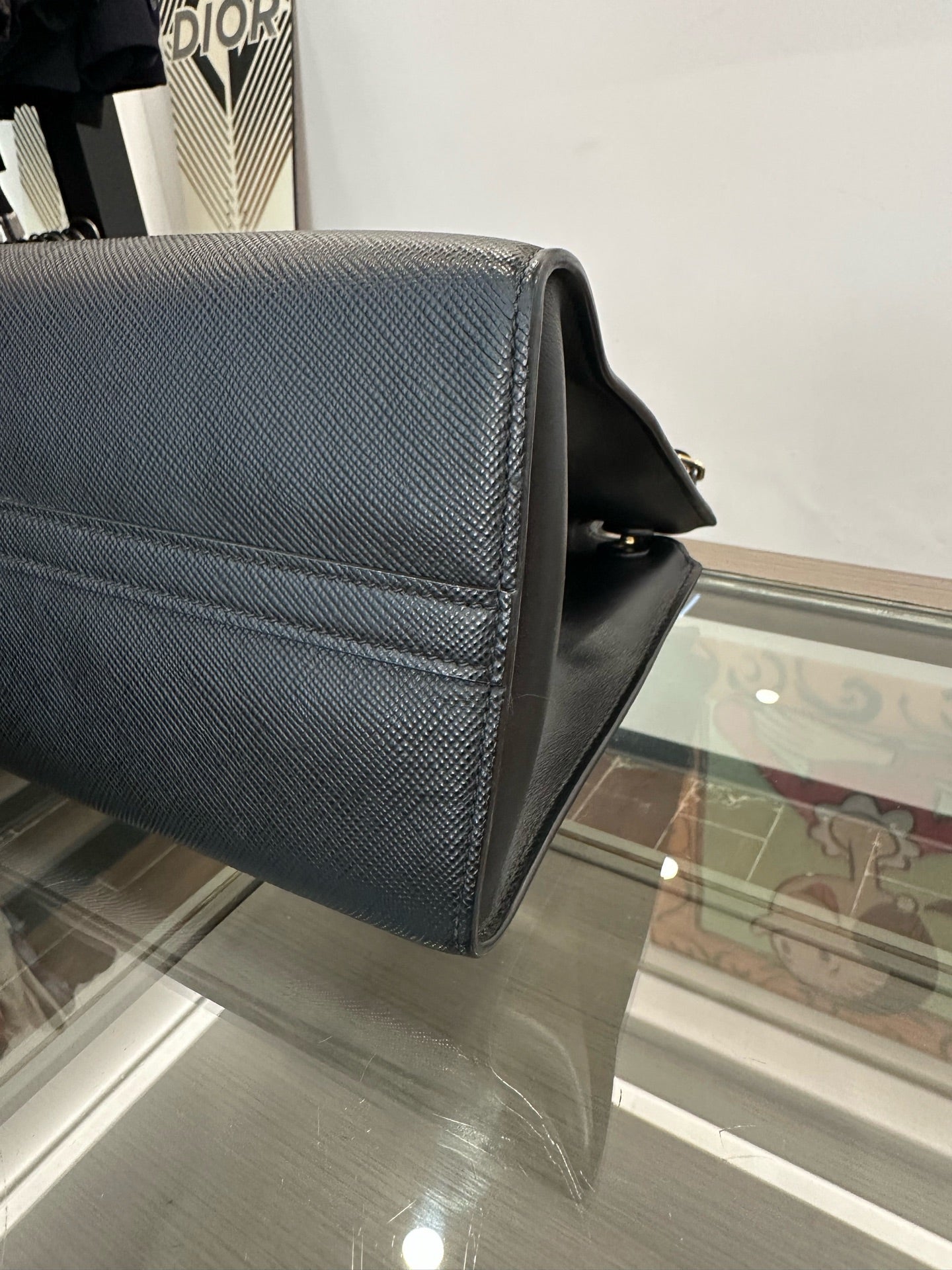 Prada - Monochrome Saffiano Leather Small Tote - Saffiano leather - Black - (small)