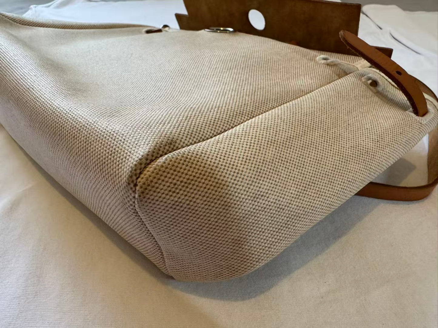 Hermès - Herbag Zip 31 - Cotton canvas and Vachette Hunter leather - Beige with natural brown leather accents - (medium)