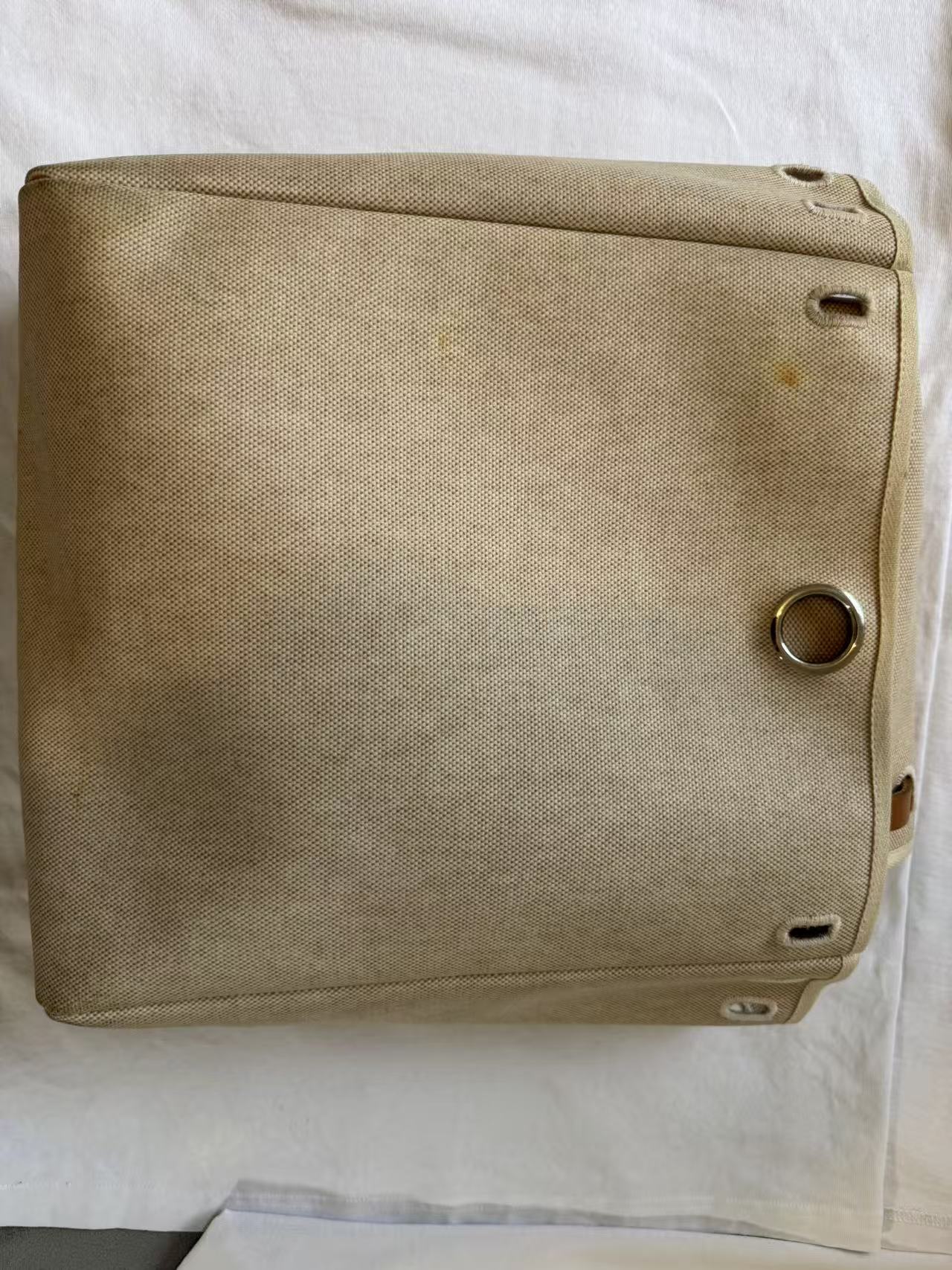Hermès - Herbag Zip 31 - Cotton canvas and Vachette Hunter leather - Beige with natural brown leather accents - (medium)
