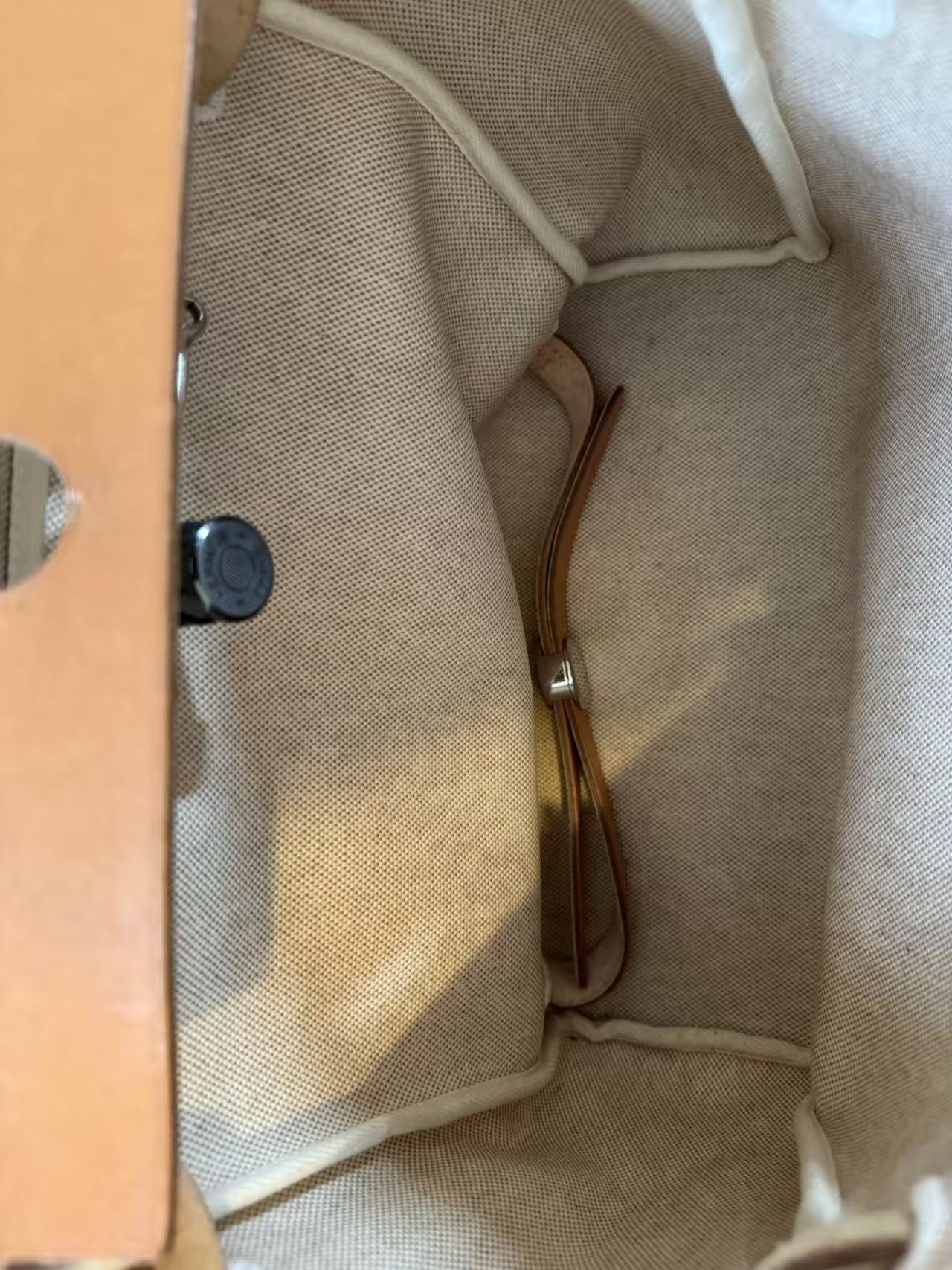 Hermès - Herbag Zip 31 - Cotton canvas and Vachette Hunter leather - Beige with natural brown leather accents - (medium)