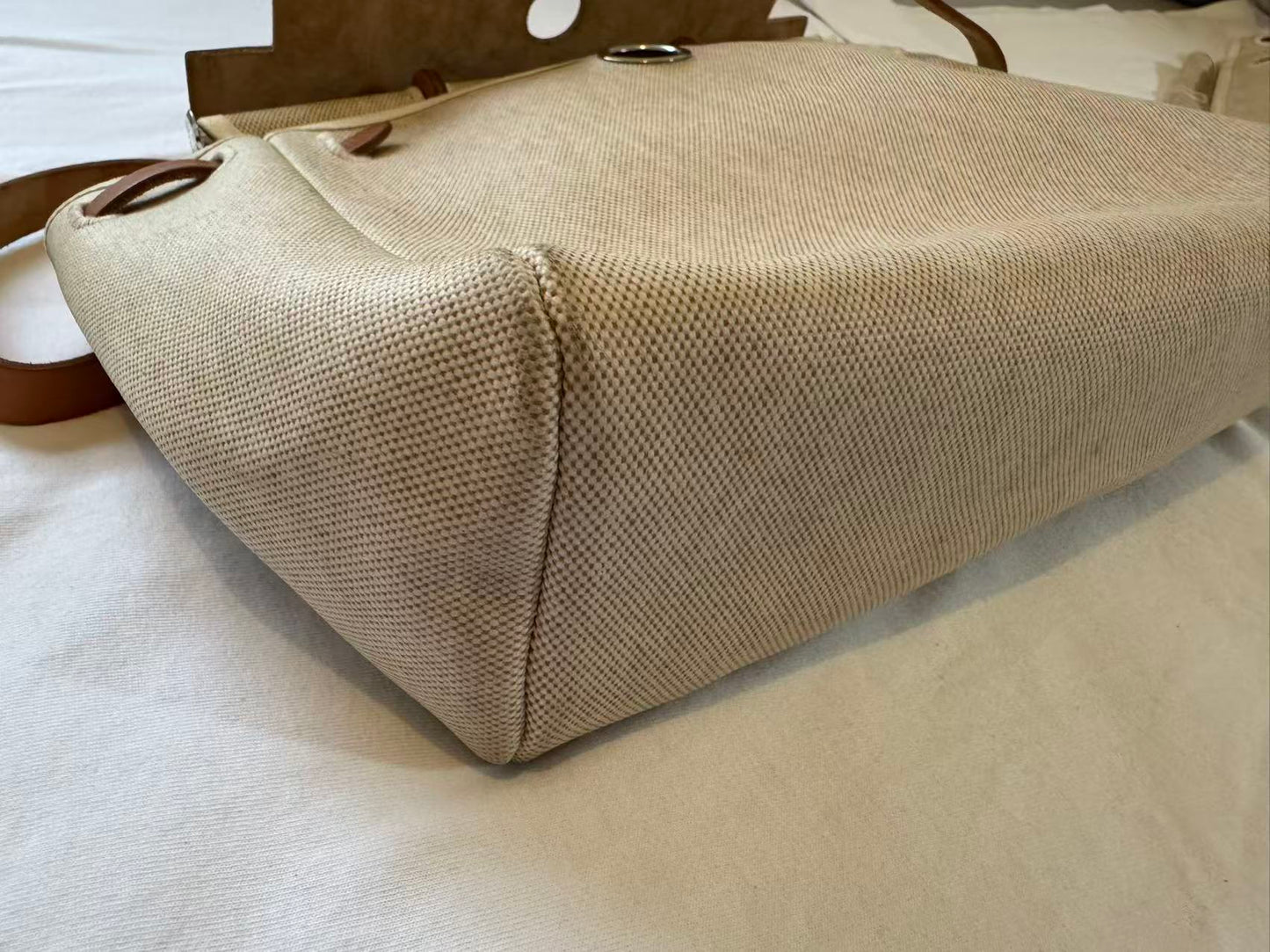 Hermès - Herbag Zip 31 - Cotton canvas and Vachette Hunter leather - Beige with natural brown leather accents - (medium)