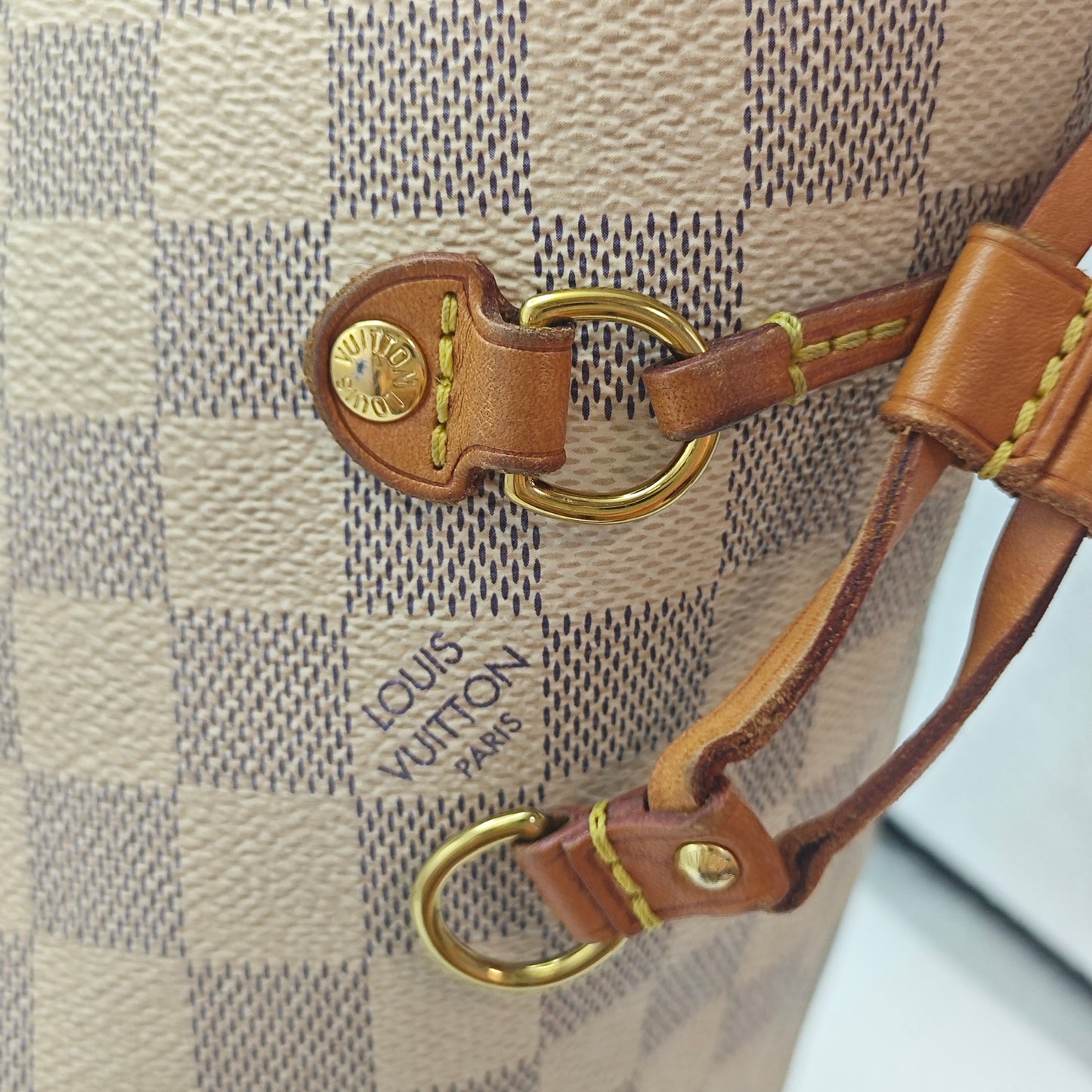 Louis Vuitton - Neverfull MM - Damier Azur coated canvas with Vachetta leather trim - Beige - (Medium)