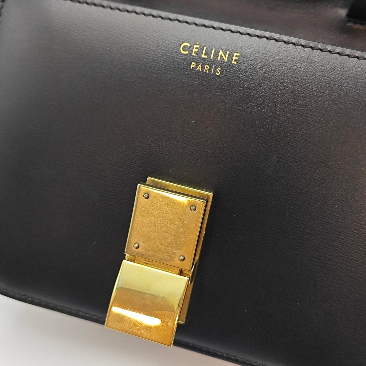 Celine - Classic Box Bag Small (Tofu Bag) - Calfskin leather - Black - (small)