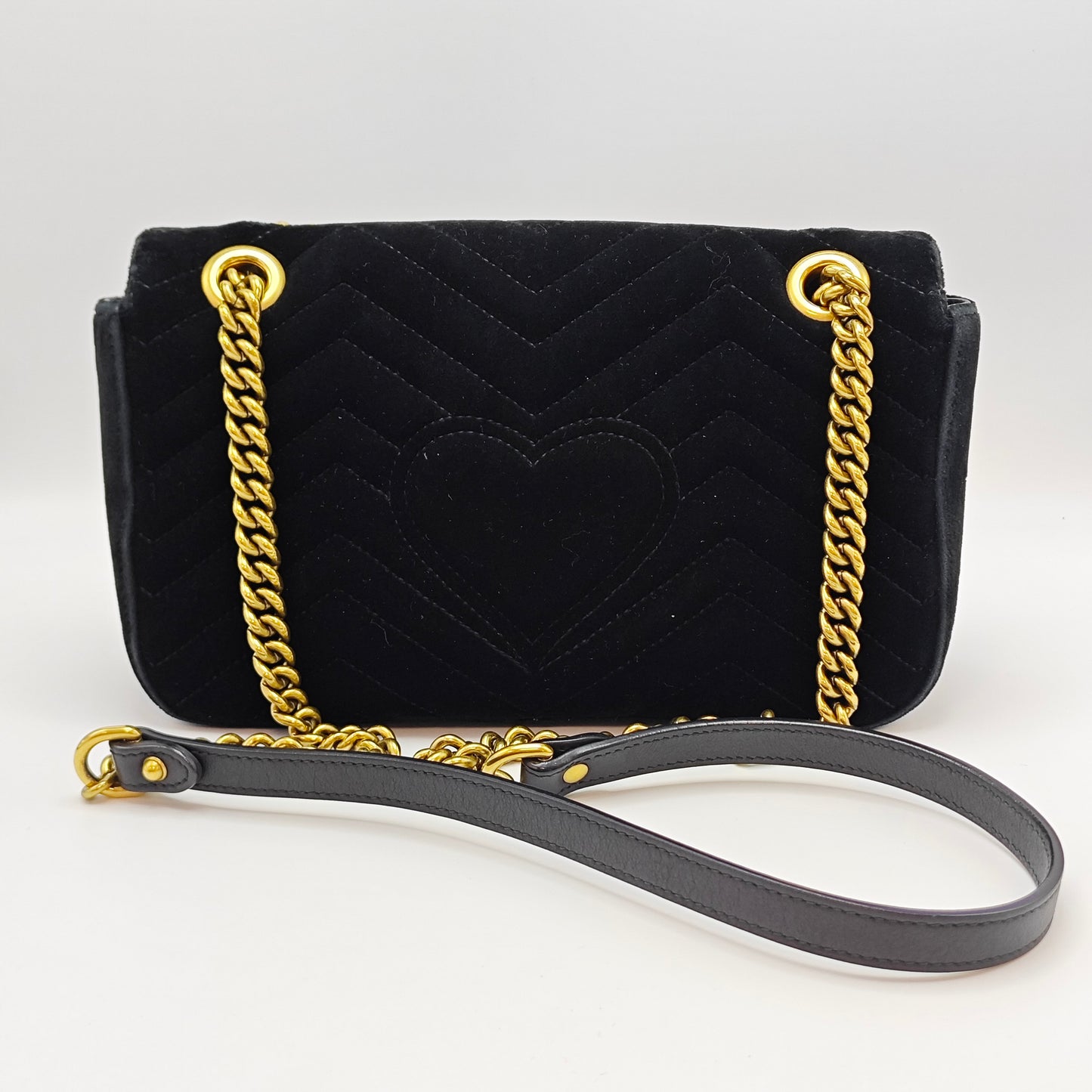 Gucci - GG Marmont Matelassé Shoulder Bag 26 - Velvet - Black - (Medium)