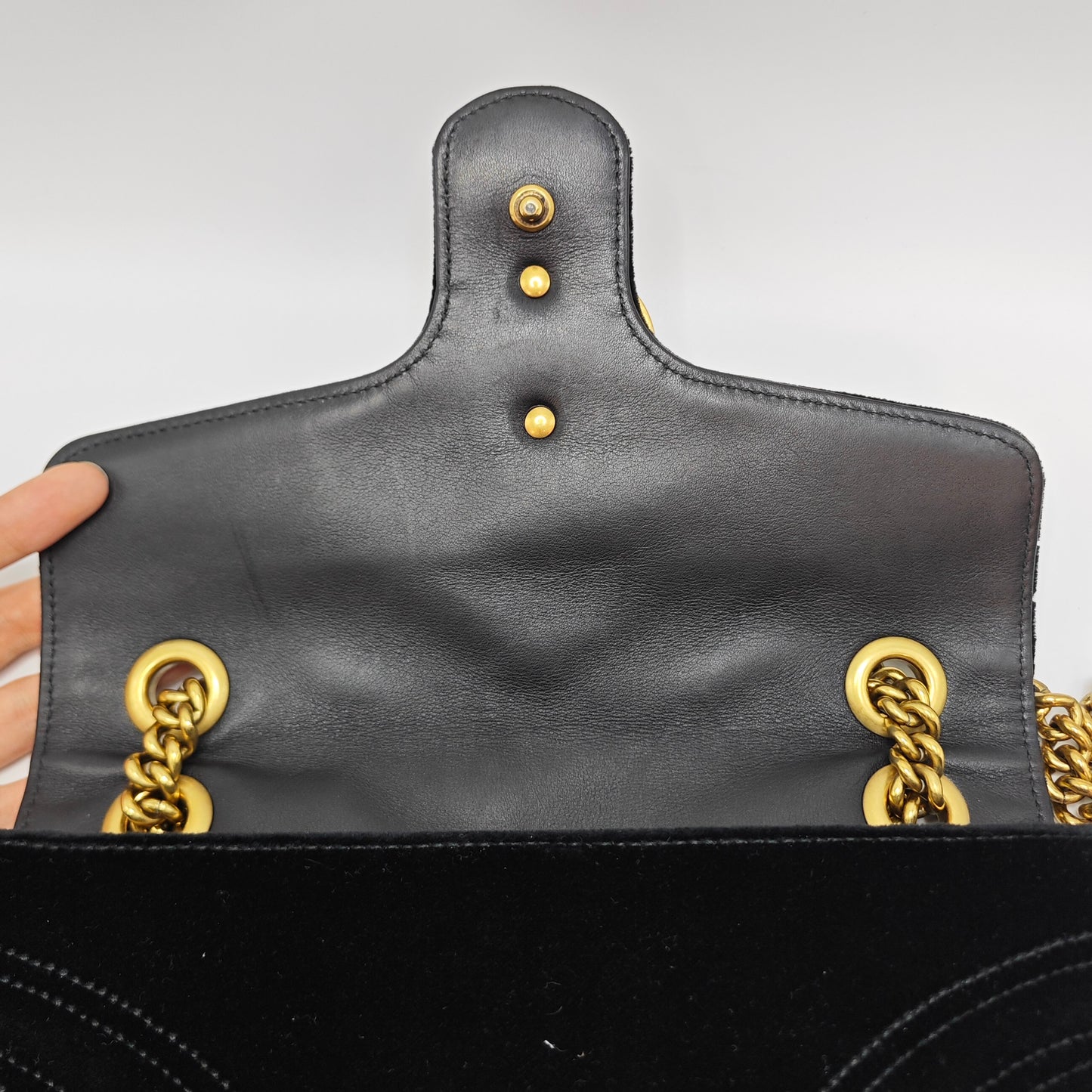 Gucci - GG Marmont Matelassé Shoulder Bag 26 - Velvet - Black - (Medium)