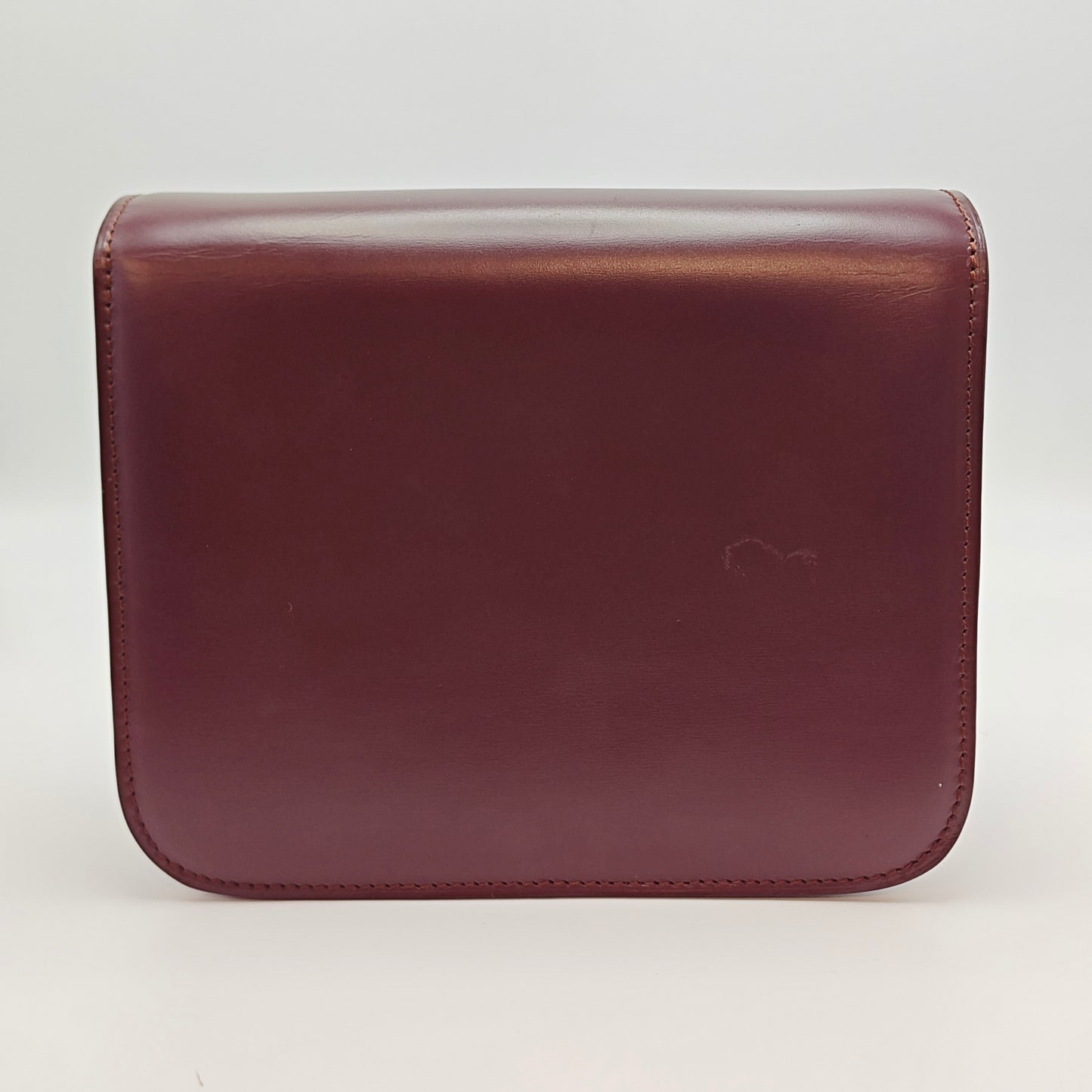 Celine - Teen Classic Box Bag - Leather - Burgundy - (mini)