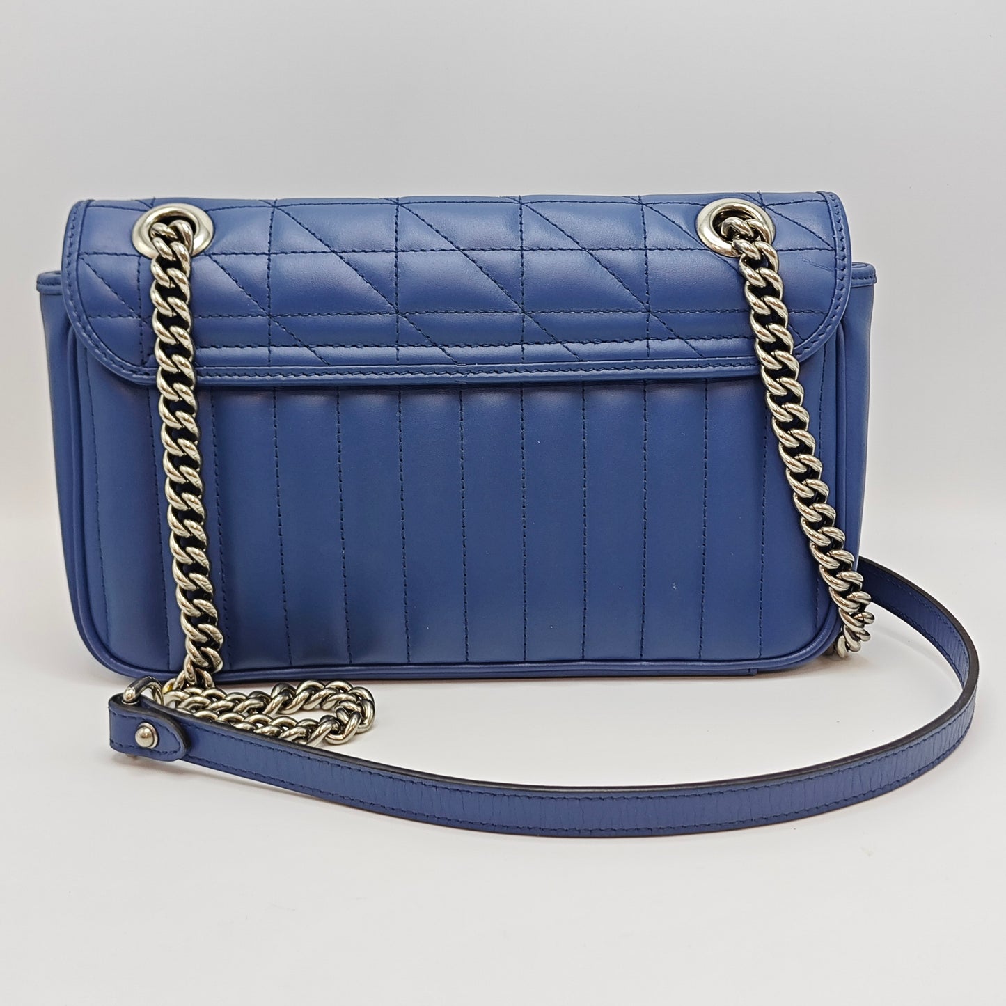 Gucci - GG Marmont Matelassé Shoulder Bag - Leather - Blue - (medium)