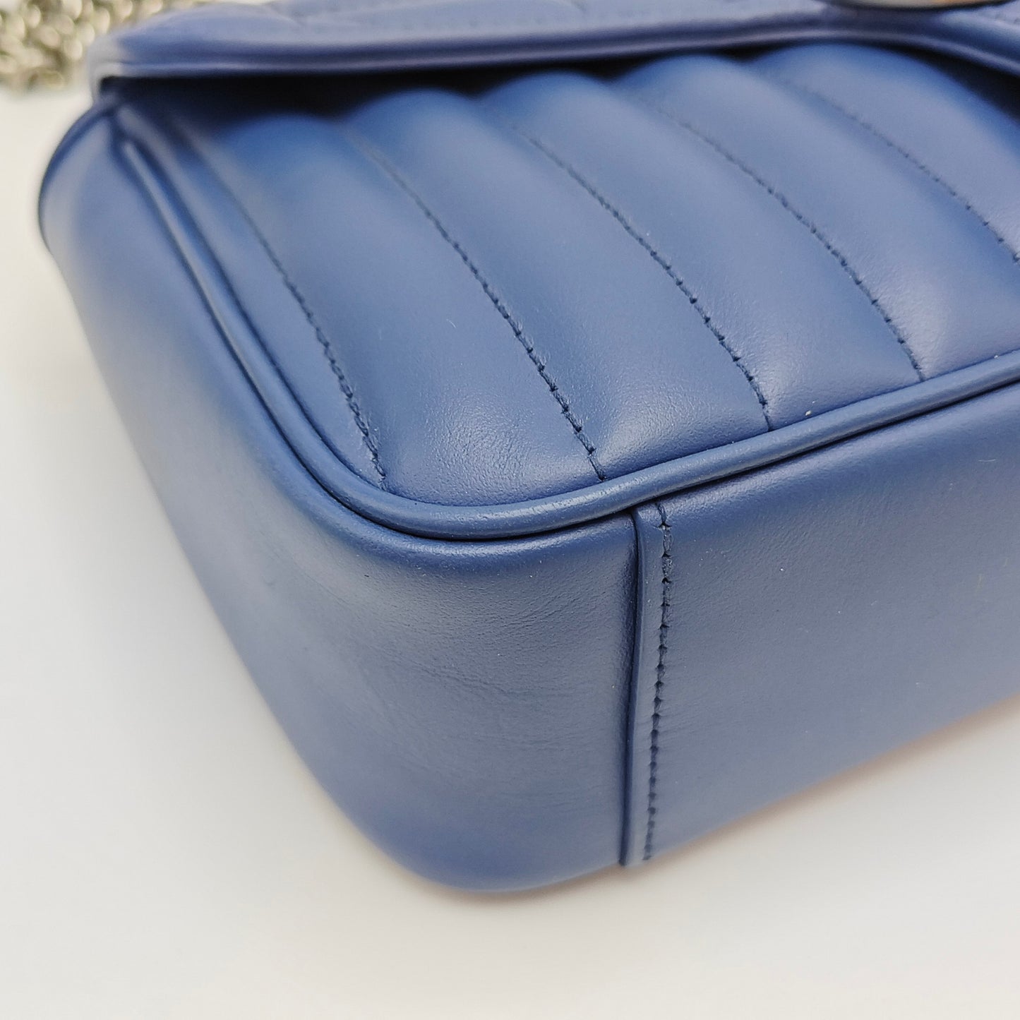 Gucci - GG Marmont Matelassé Shoulder Bag - Leather - Blue - (medium)