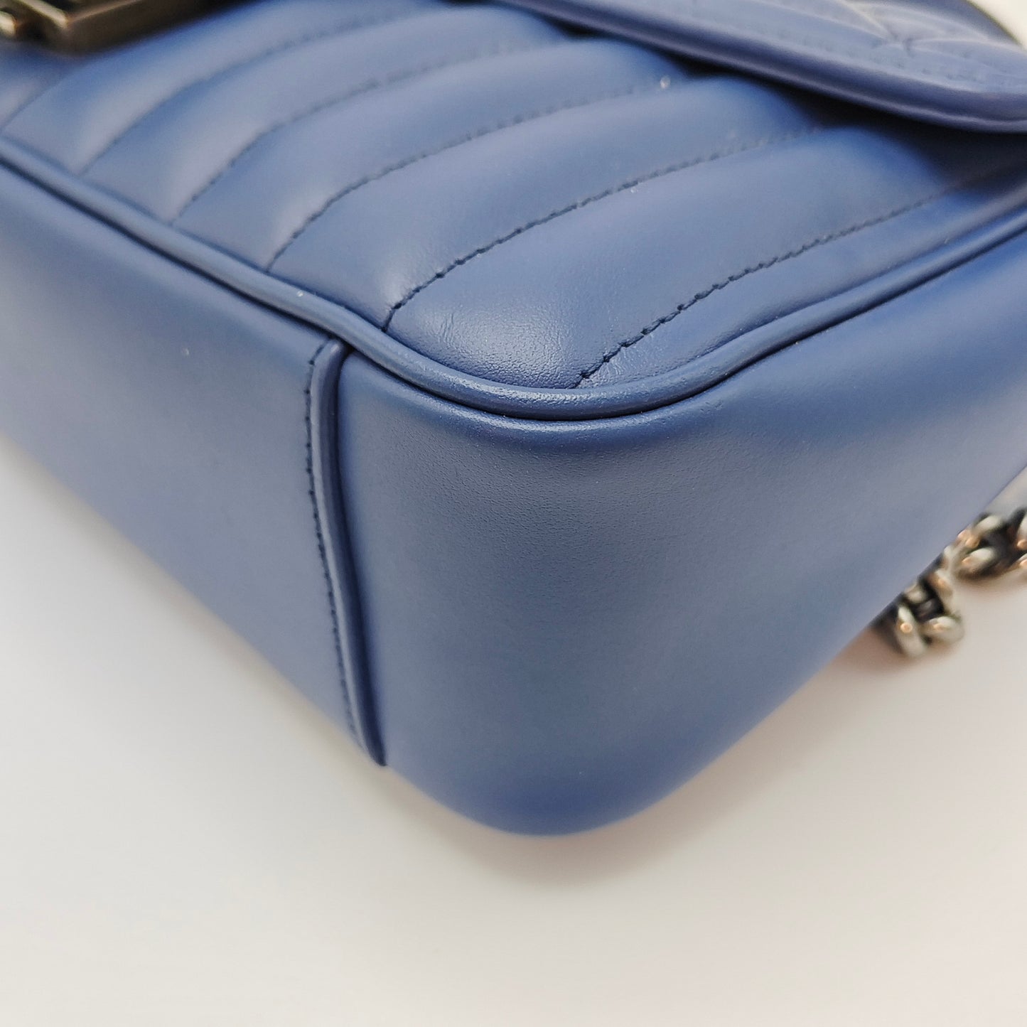 Gucci - GG Marmont Matelassé Shoulder Bag - Leather - Blue - (medium)