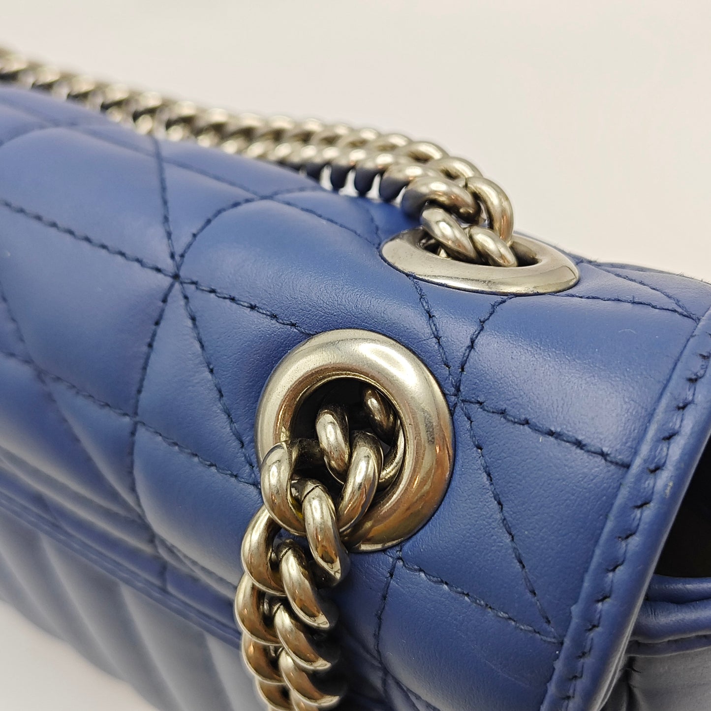Gucci - GG Marmont Matelassé Shoulder Bag - Leather - Blue - (medium)