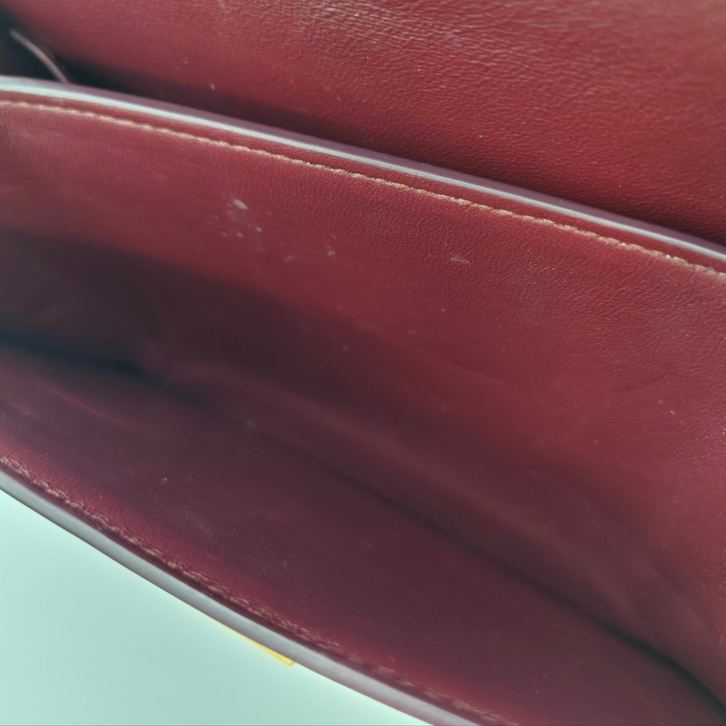 Celine - Teen Classic Box Bag - Leather - Burgundy - (mini)