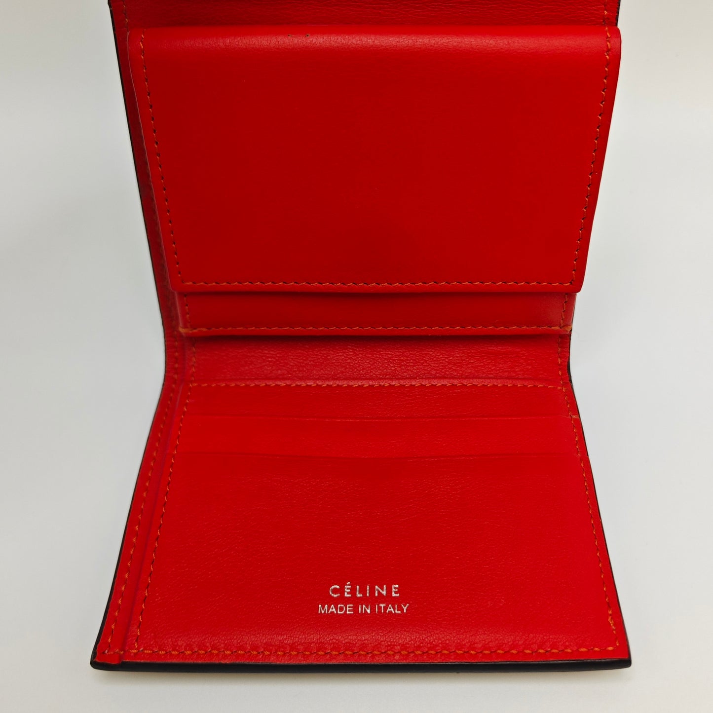 Celine - Small Tri-fold Wallet - Grained calfskin leather - Beige - (mini)