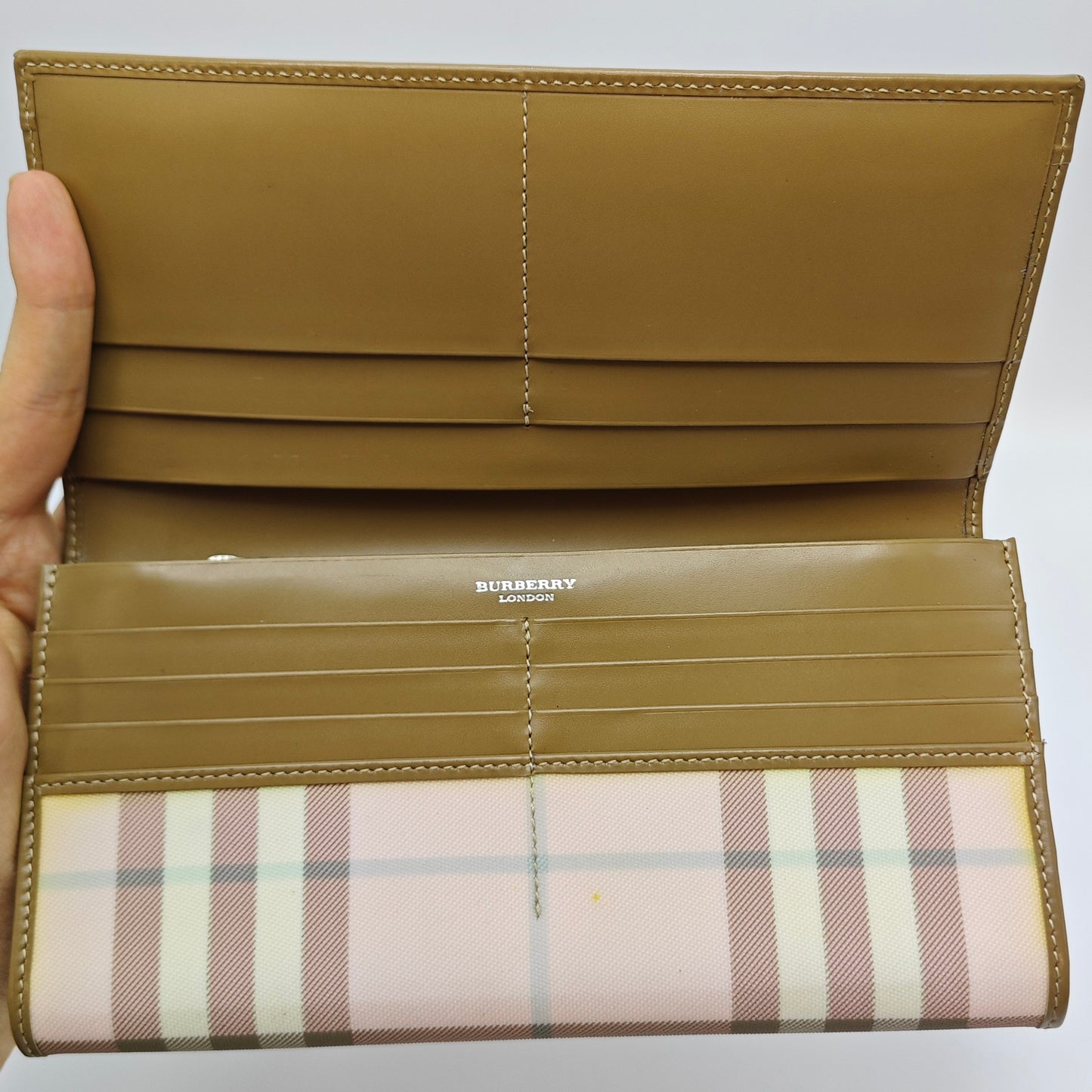 Burberry - Nova Check Flap Wallet - Coated canvas and leather - Pink - (Large)