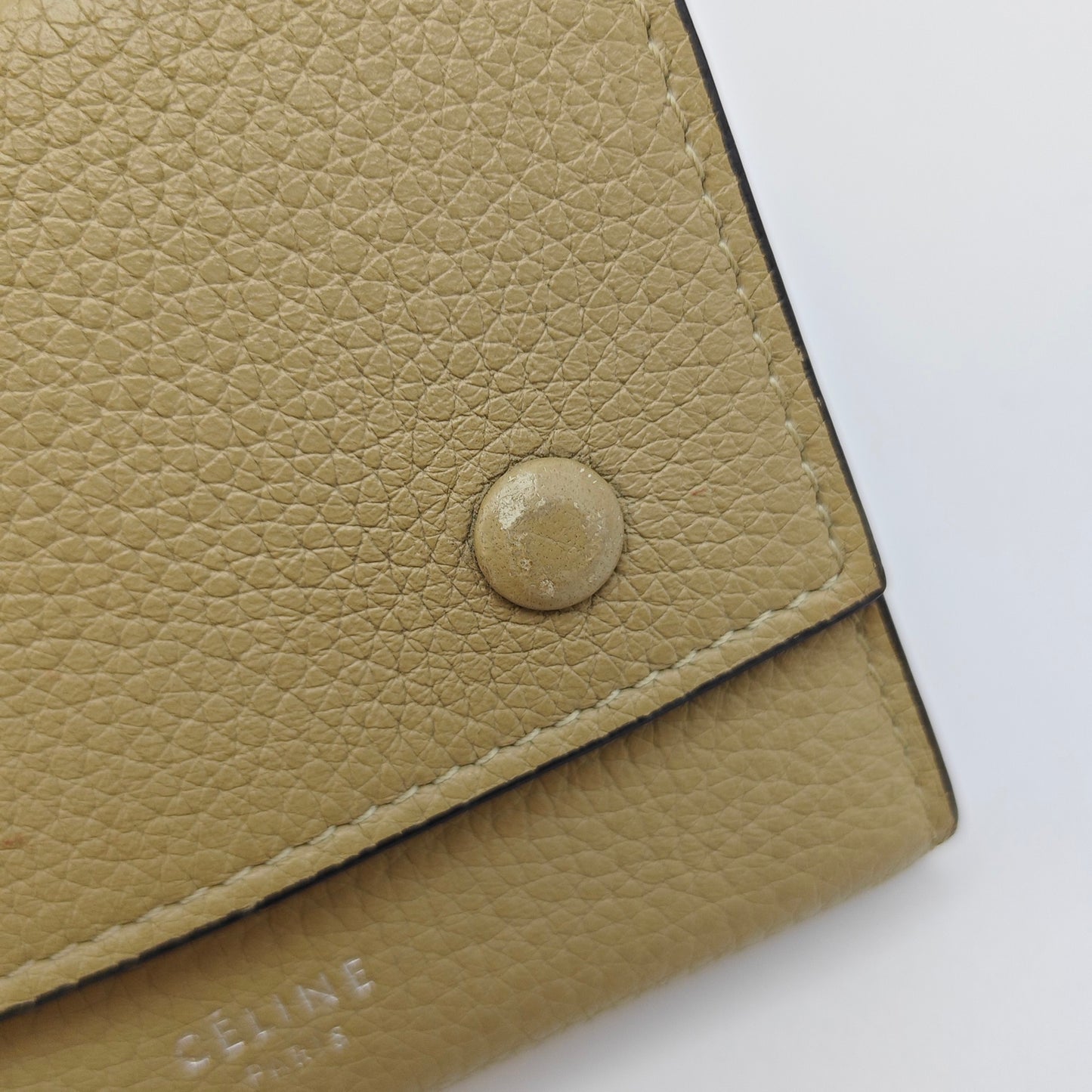 Celine - Small Tri-fold Wallet - Grained calfskin leather - Beige - (mini)
