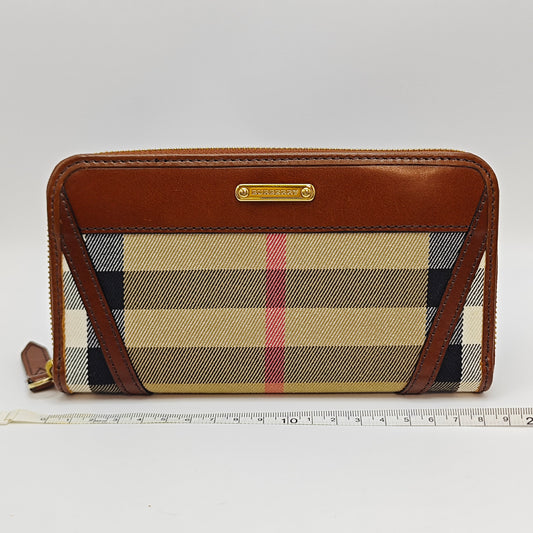 Burberry - Long Zip Wallet - Canvas and Leather - Beige, Brown, Multicolour - (Medium)