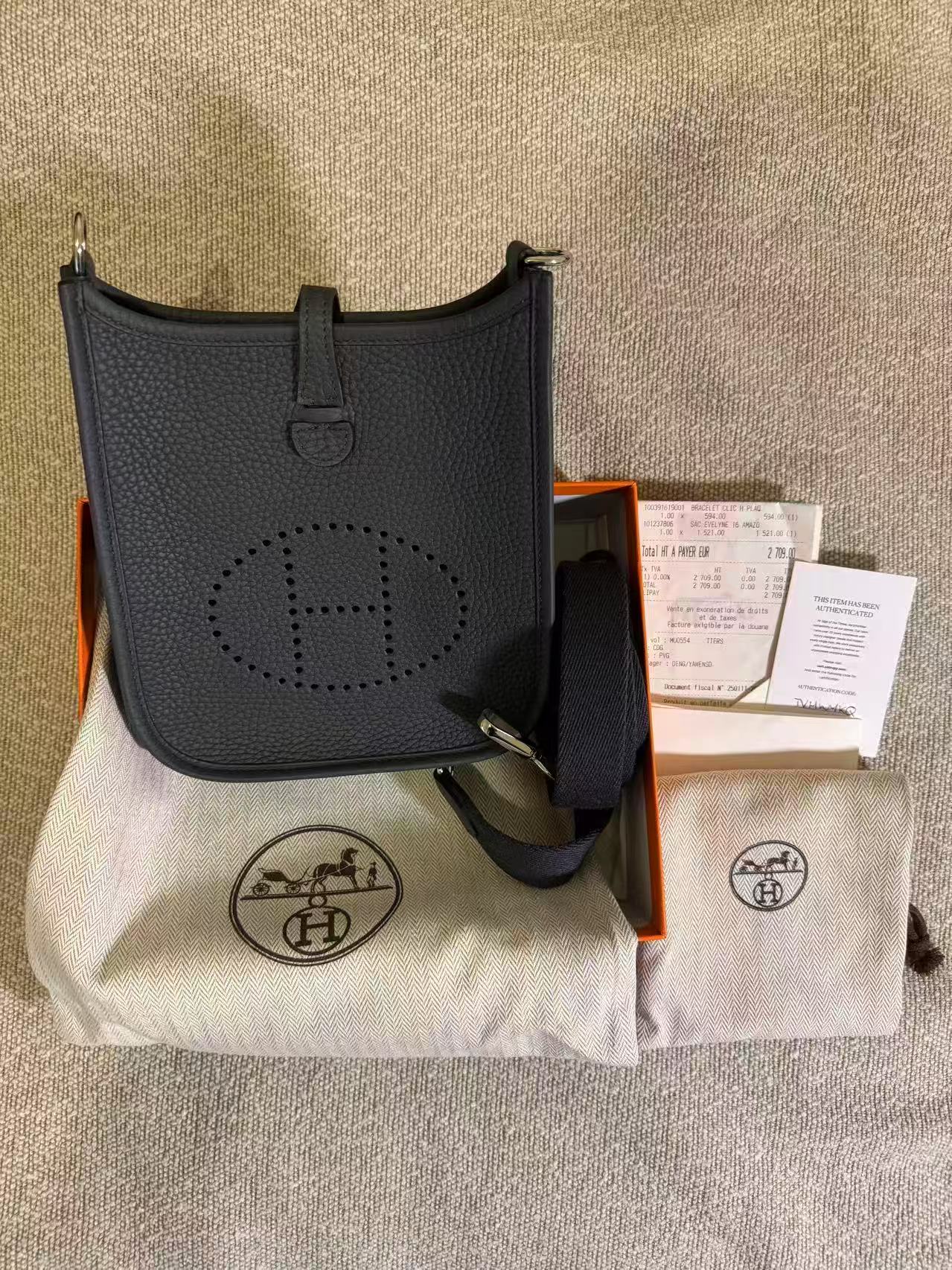 Hermès - Evelyne 16 (TPM) - Clemence leather - Graphite Grey - (mini)