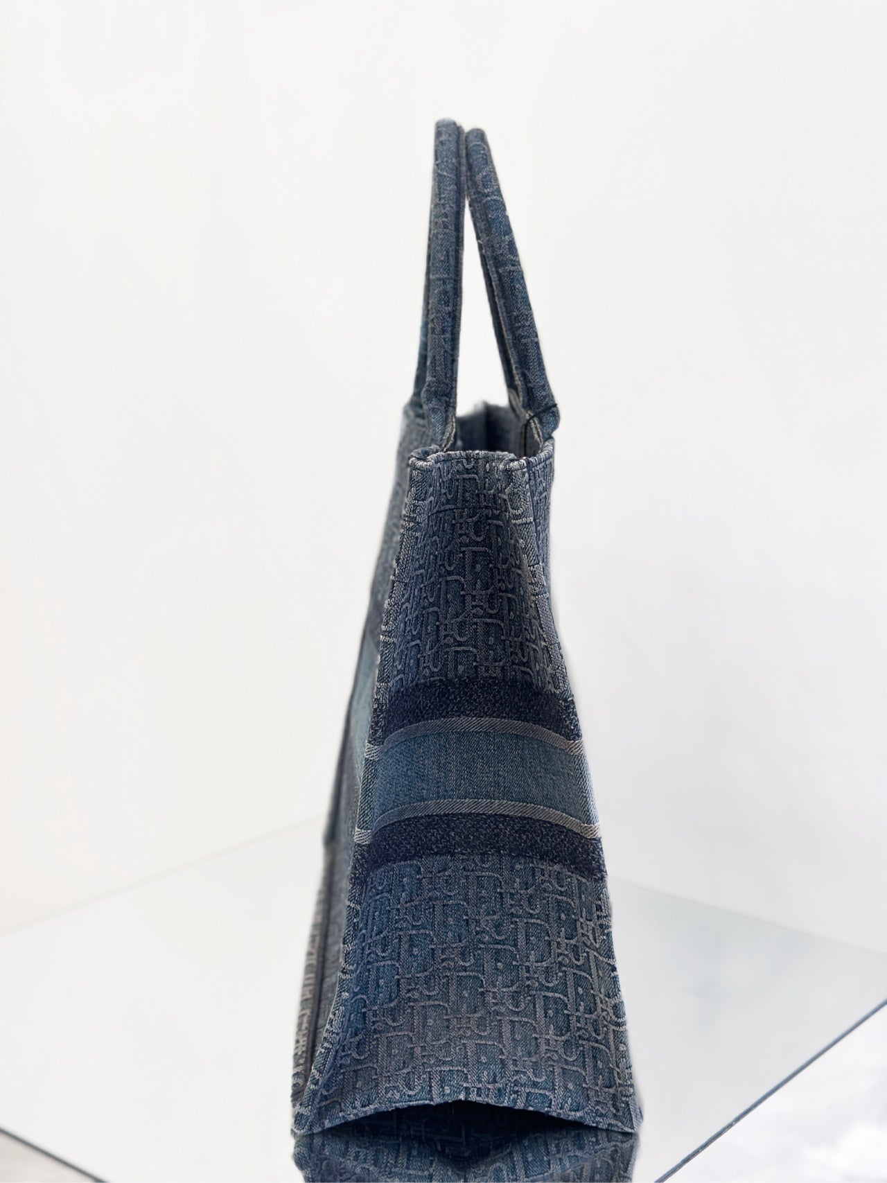 Dior - Book Tote - Denim with embroidery - Blue - (Large)
