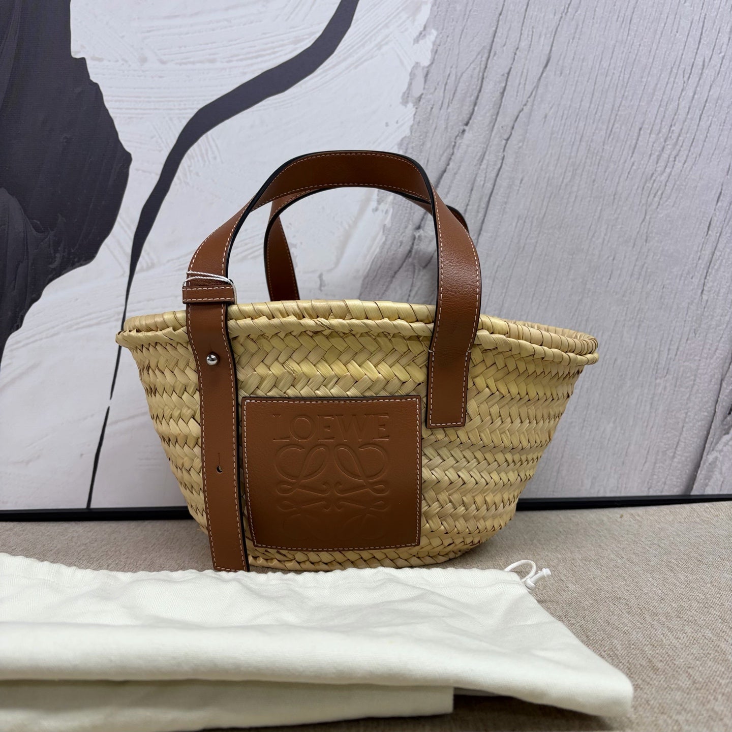 LOEWE - Basket Bag - Wicker and Leather - Beige and Brown - (Small)