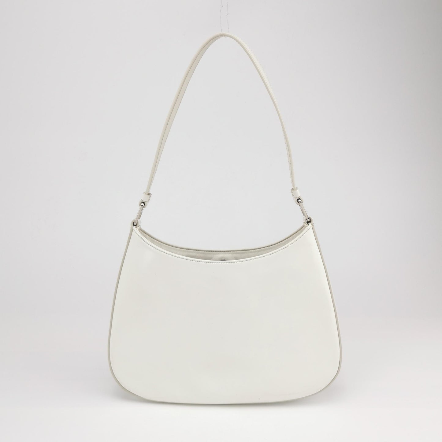 Prada - Spazzolato Leather Hobo Shoulder Bag 1BC499 - Spazzolato leather - White - (Medium)