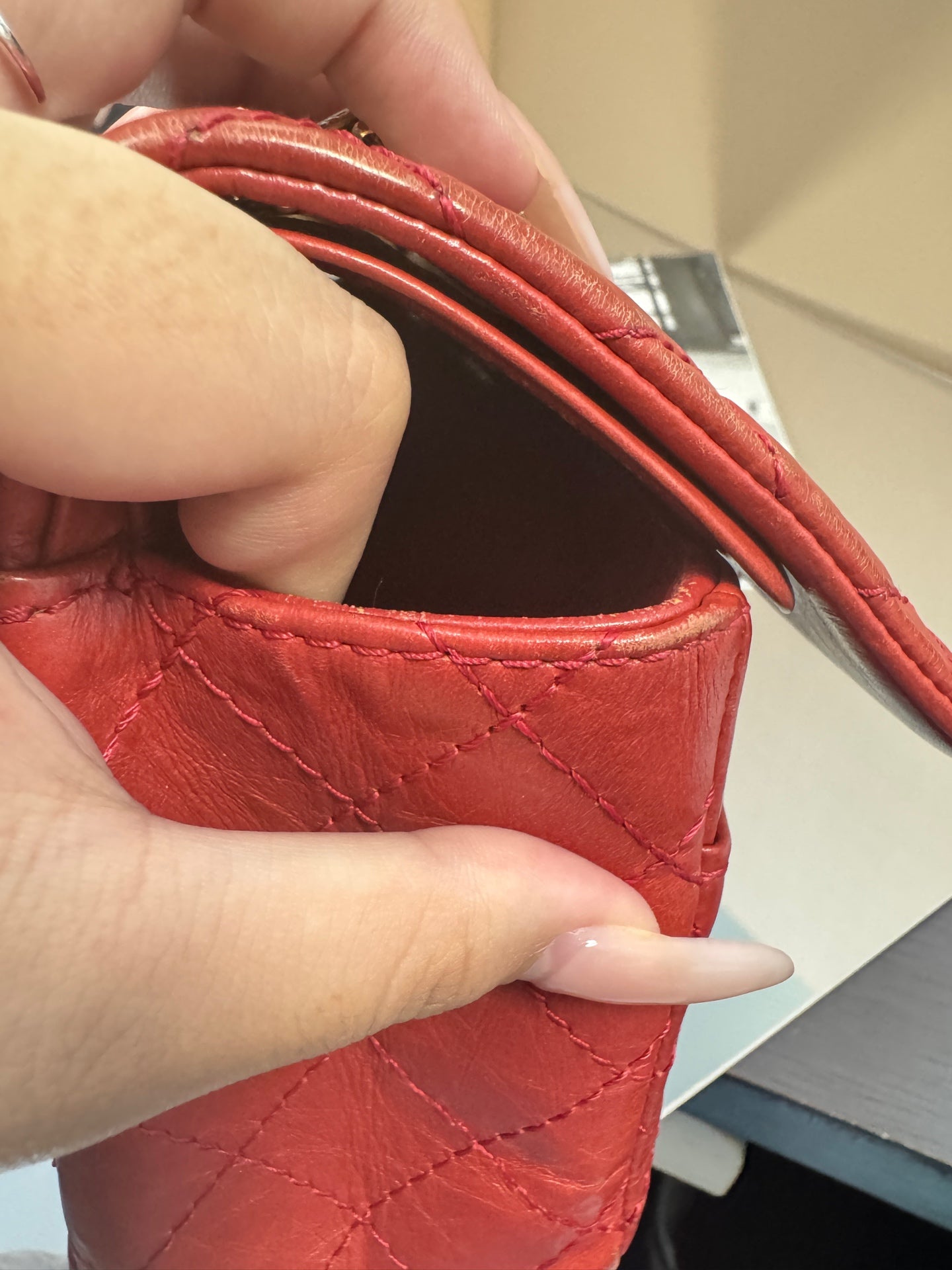 Chanel - 2.55 - Aged Calfskin Leather - Red - (Small)
