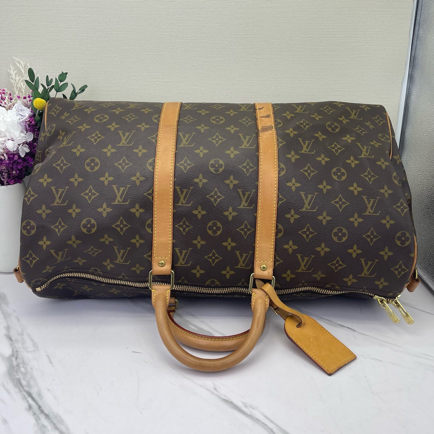 Louis Vuitton - Keepall 50 - Monogram coated canvas with Vachetta leather trim - Brown - (Large)