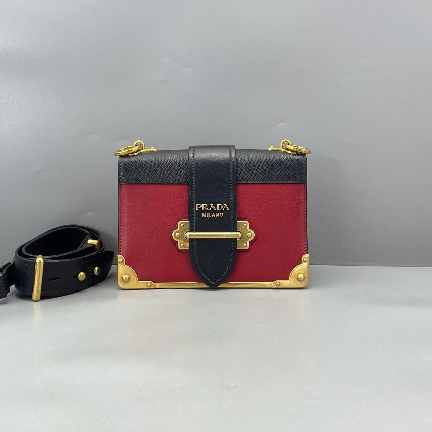 Prada - Cahier Bag - Leather - Red with Black accents - (small)