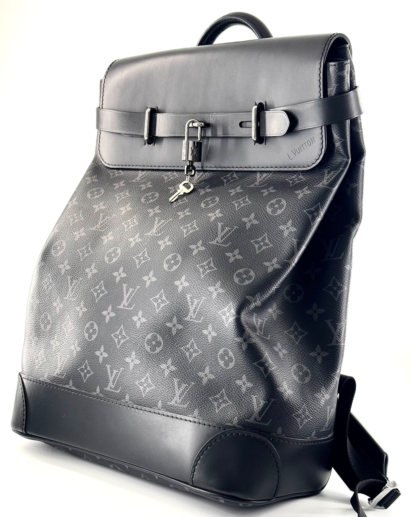Louis Vuitton - Steamer Backpack - Monogram Eclipse coated canvas with cowhide leather trim - Black - (Large)