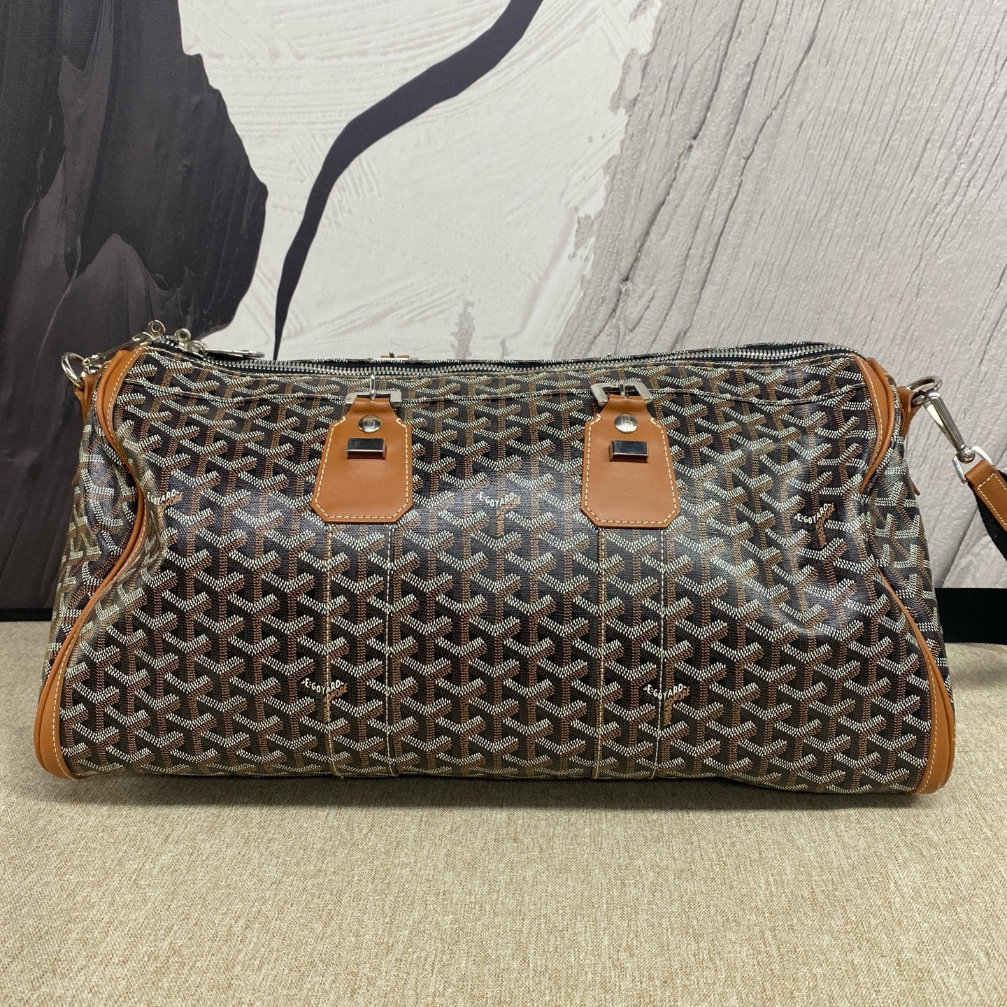 Goyard - Boston 50 - Goyardine coated canvas with leather trim - Brown - (Large)