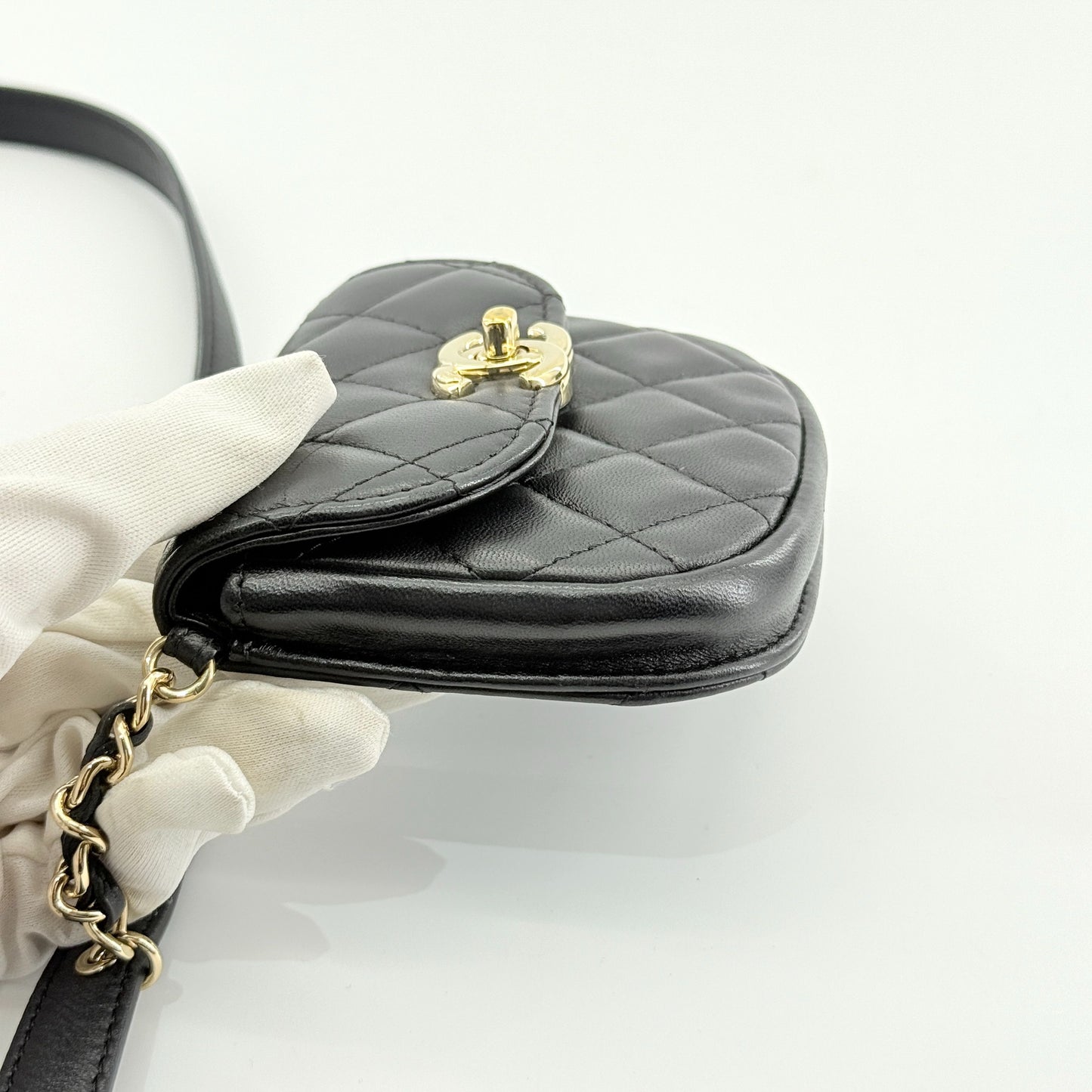 Chanel - Gemini Belt Bag - Lambskin leather and Tweed - Black and White - (Mini)