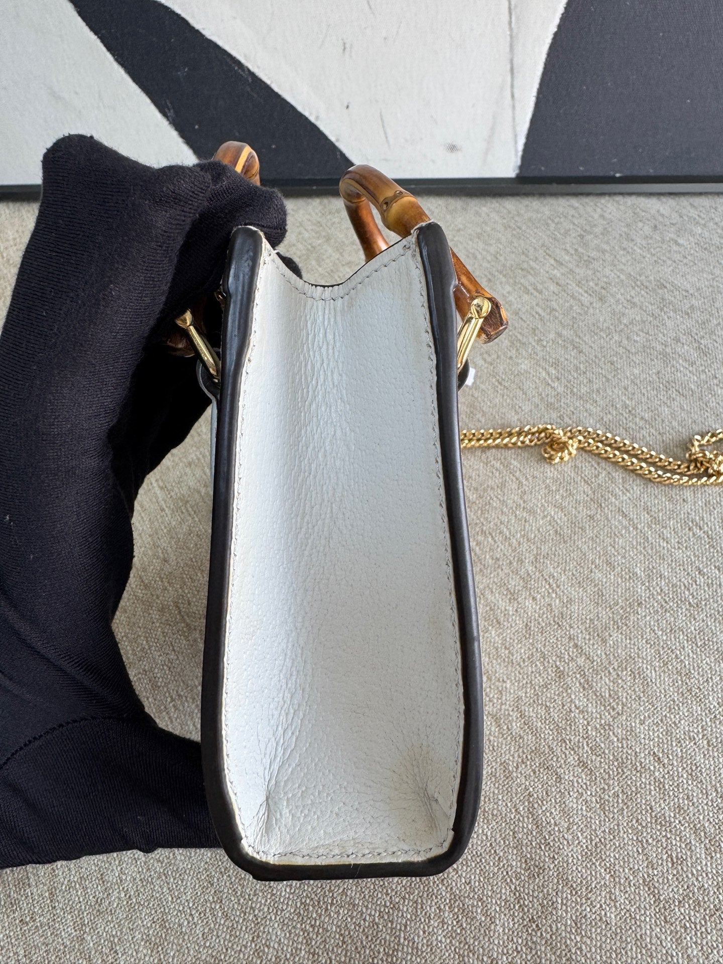 Gucci - Diana Mini - Grained cowhide leather with bamboo - White with gold-tone hardware - (mini)